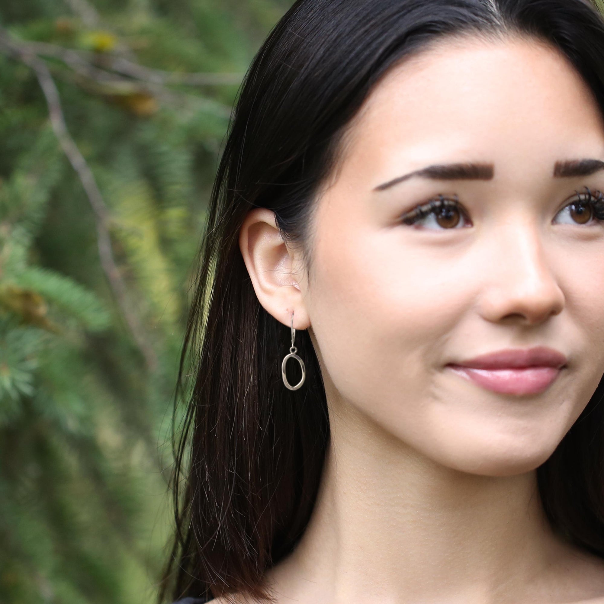 Artisan Sterling Silver Oval Earrings