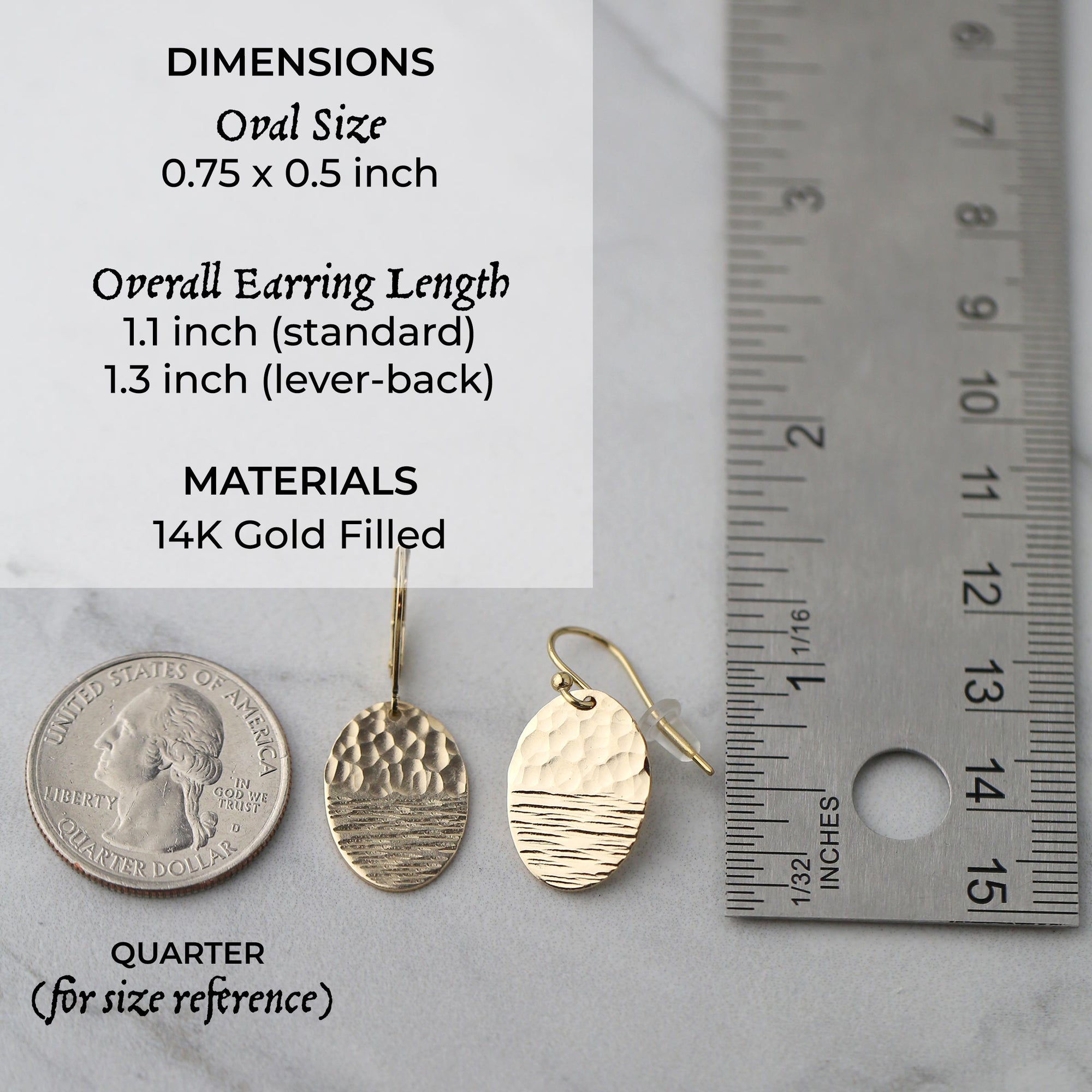 Duo Textured Gold Oval Earrings