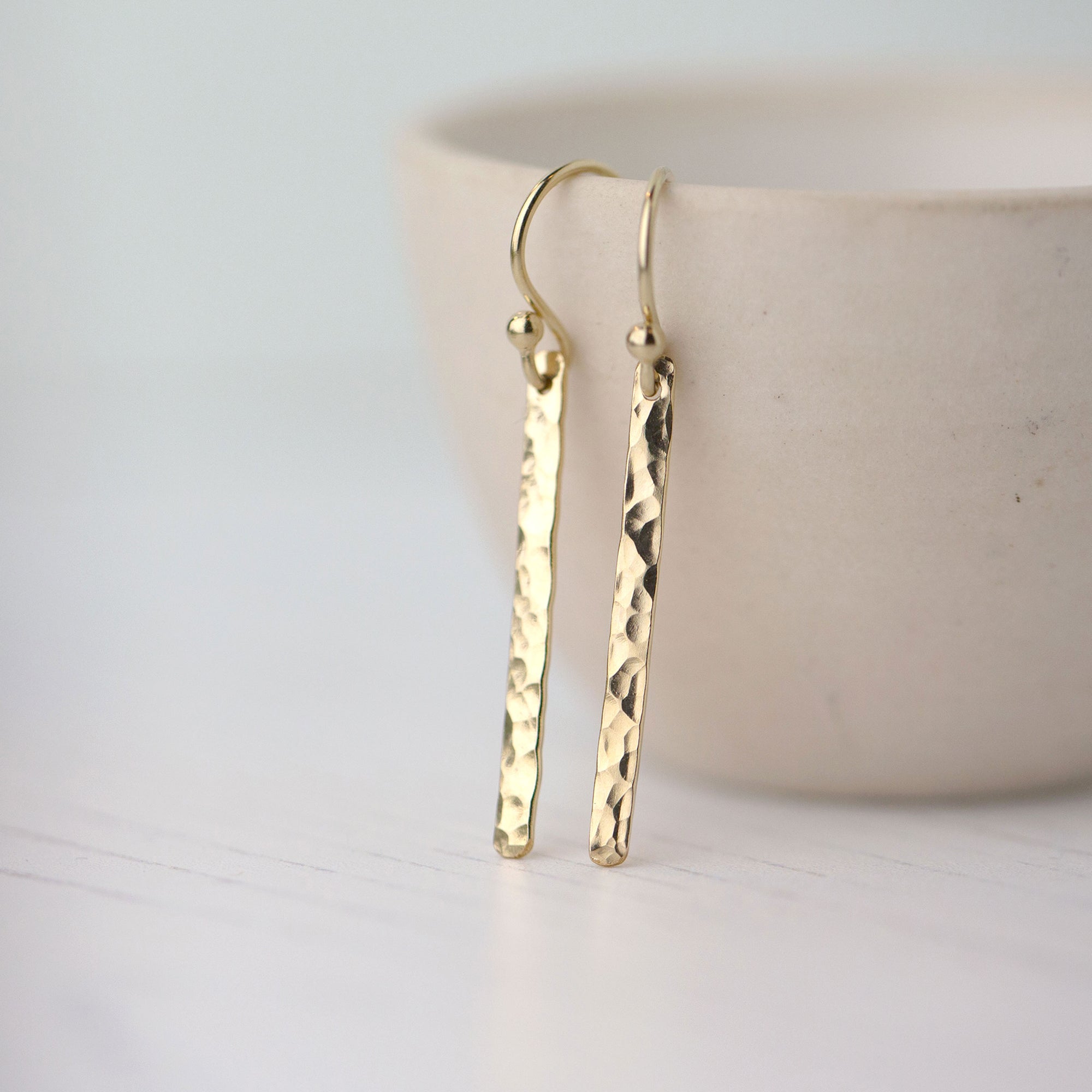 Gold Slim Bar Earrings