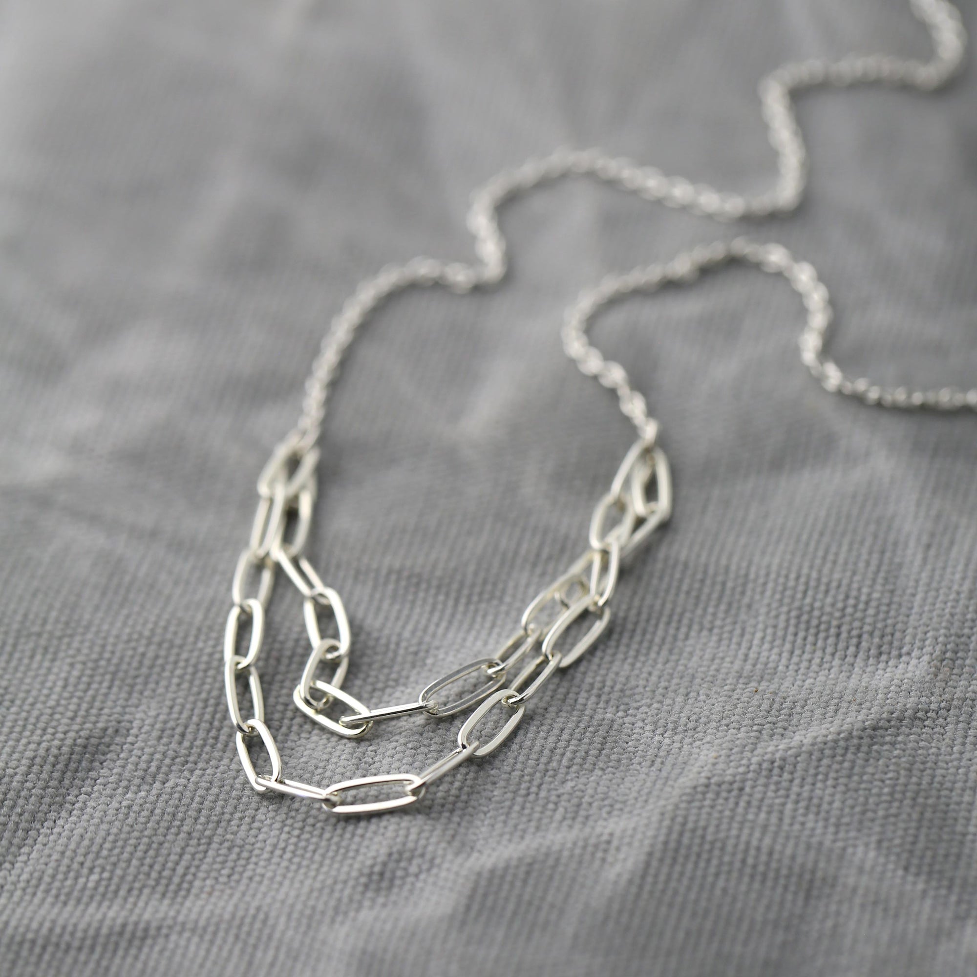 Silver or Gold Layered Chain Necklace