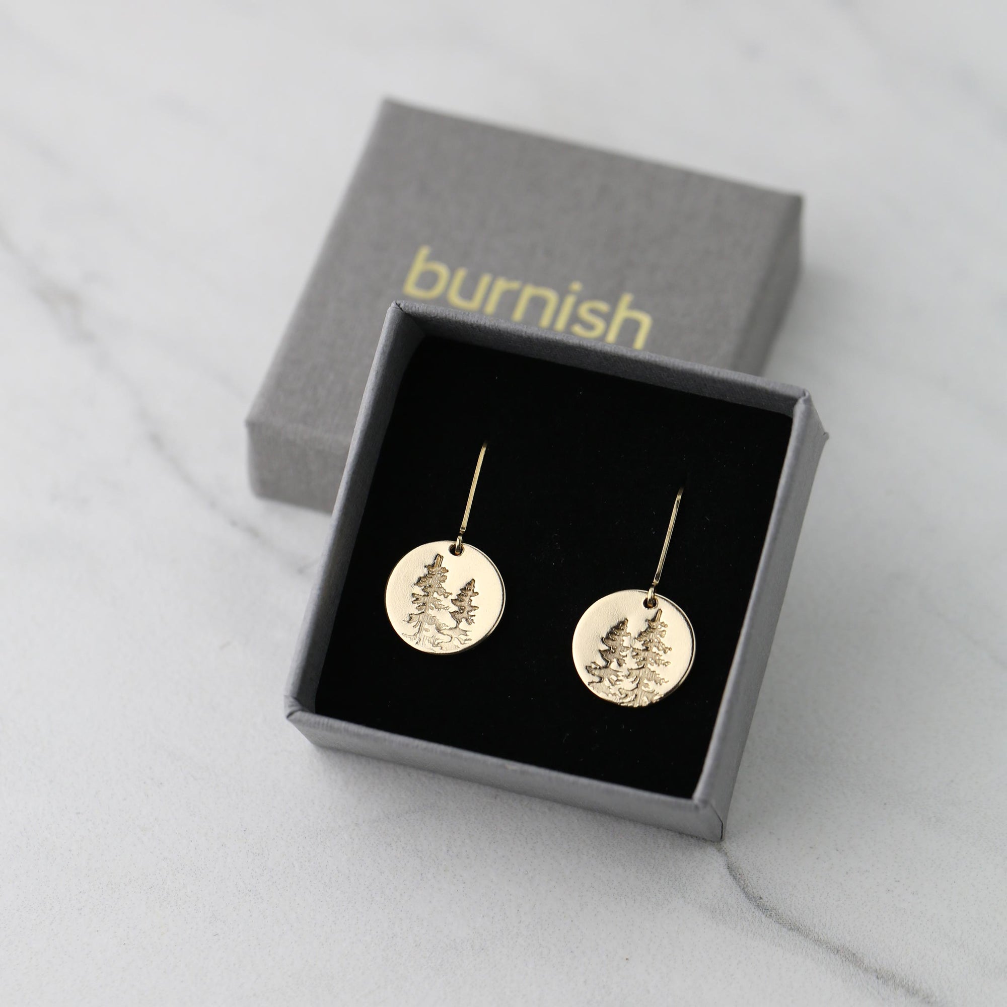 Gold Forest Medium Disc Earrings