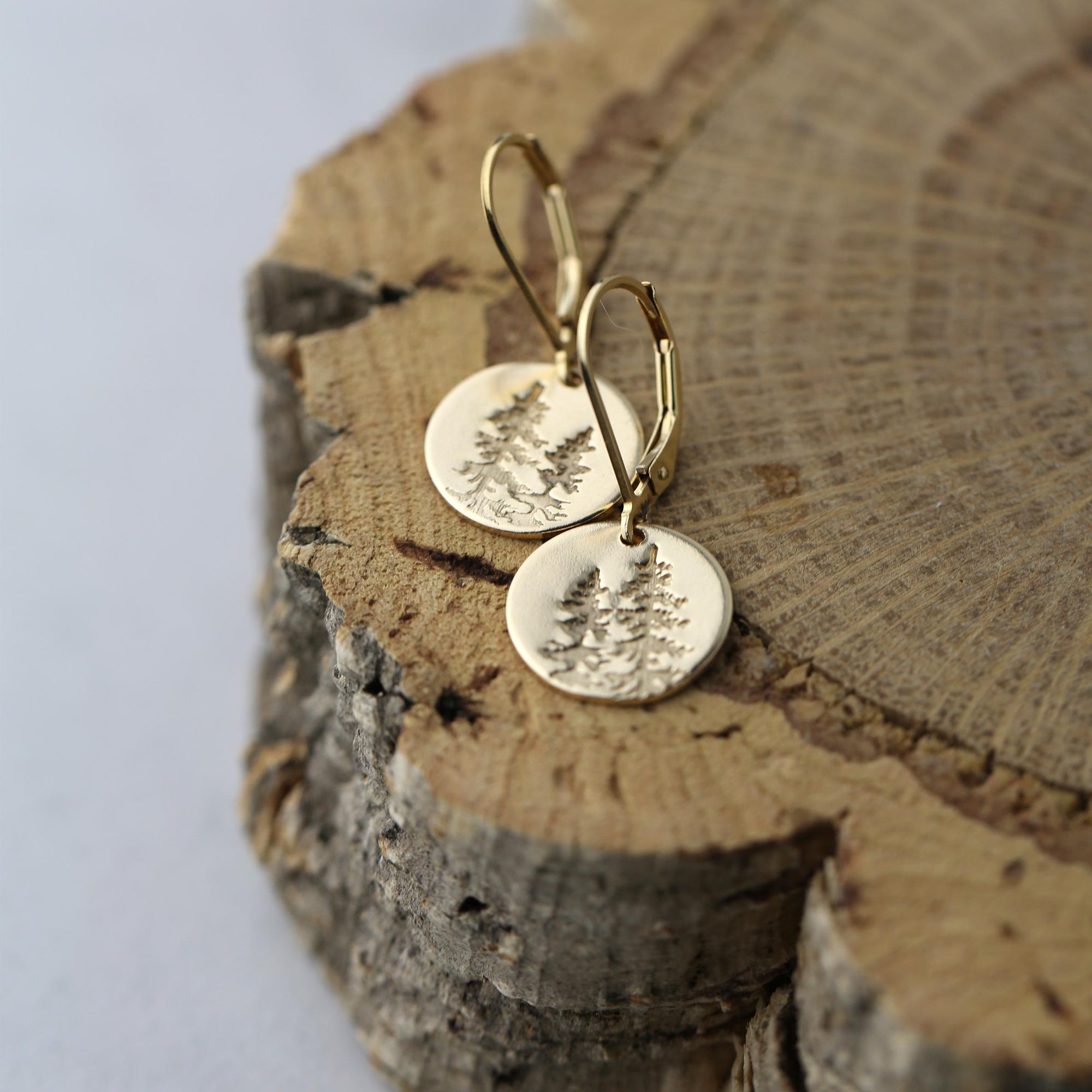 Gold Forest Medium Disc Earrings