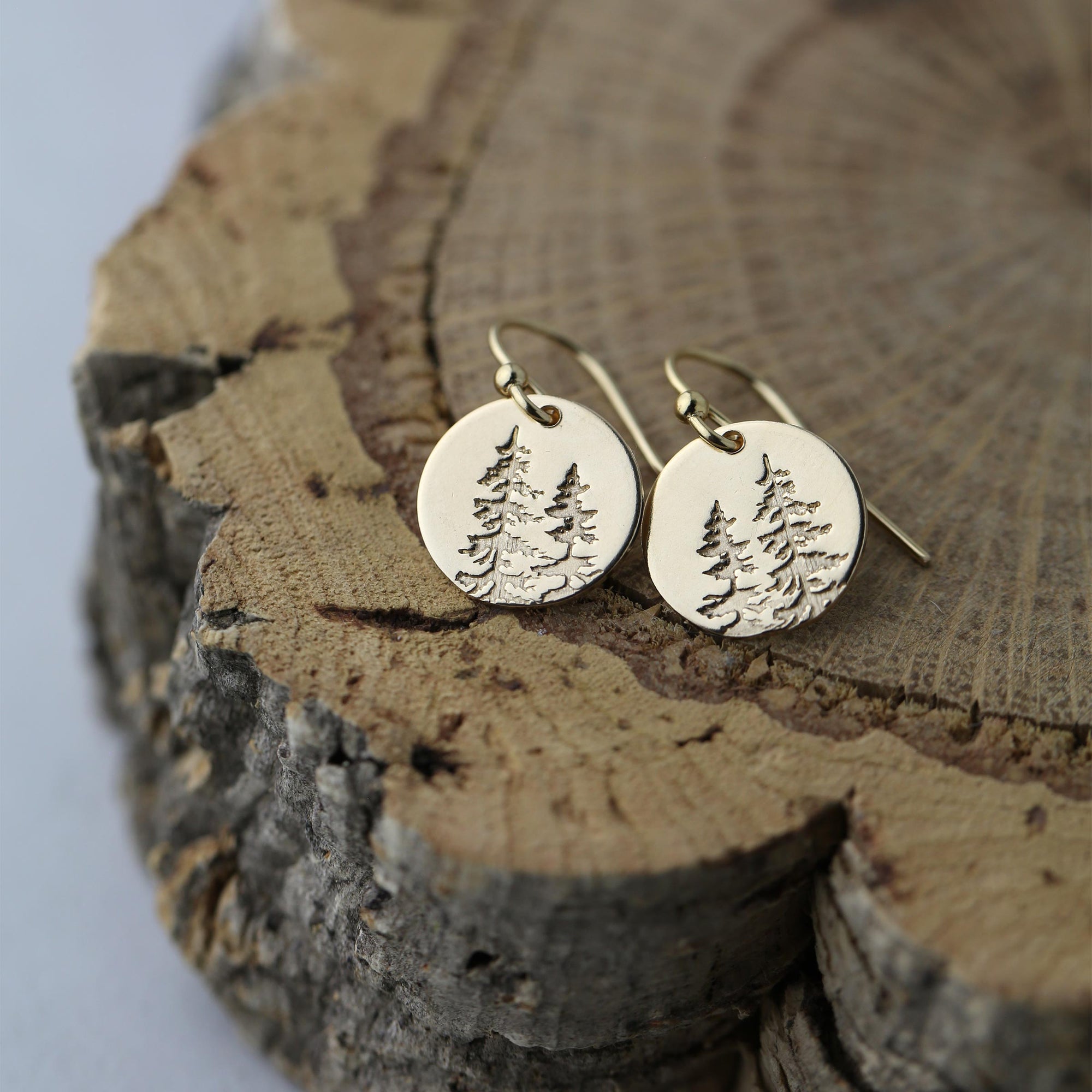 Gold Forest Medium Disc Earrings
