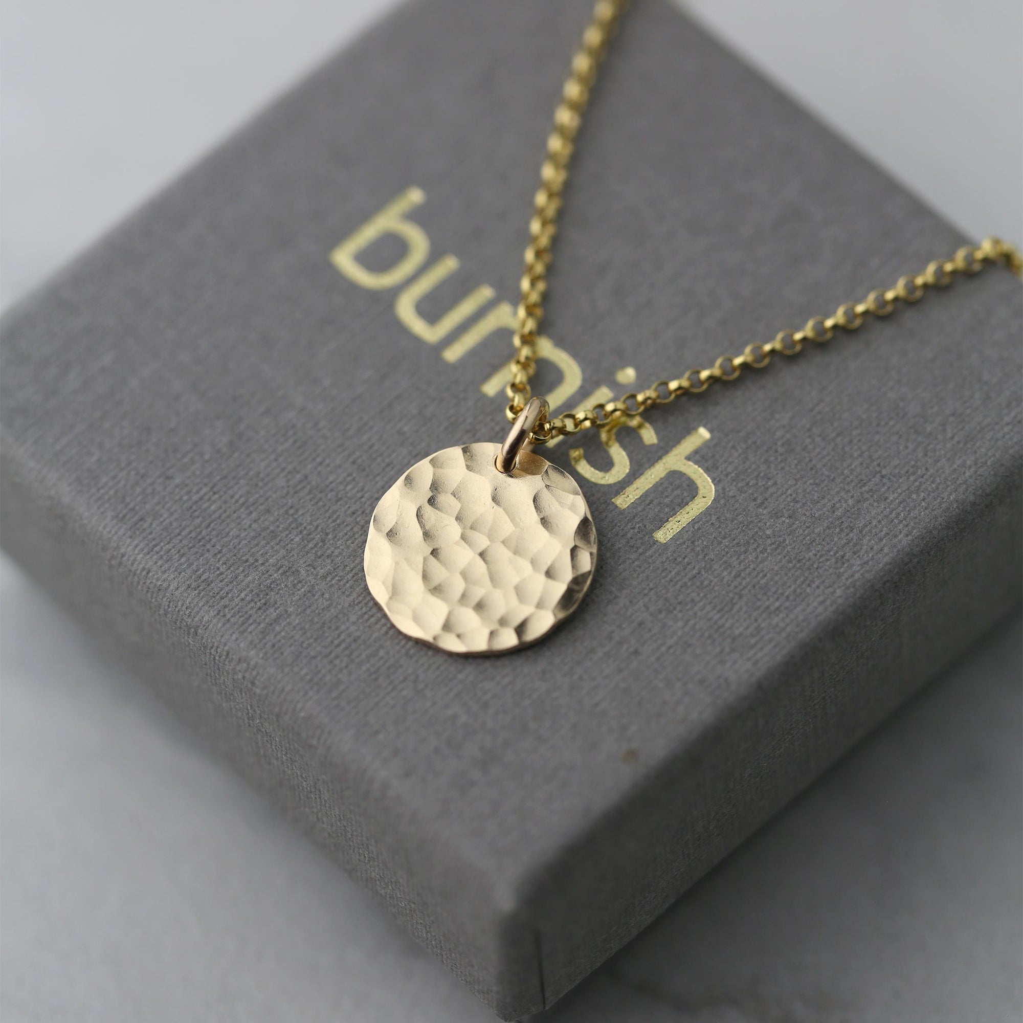 Hammered Medium Disc Necklace