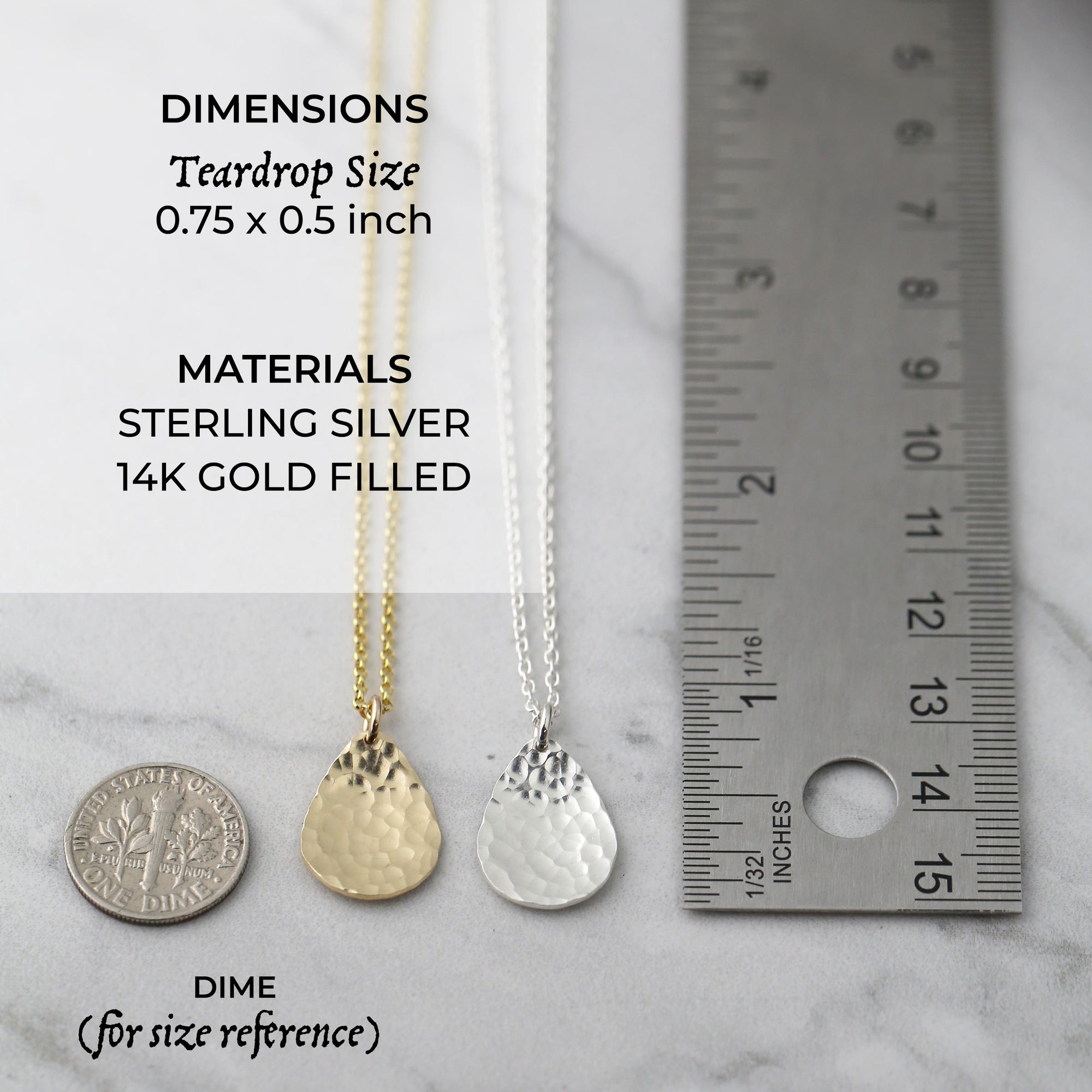 Hammered Teardrop Necklace