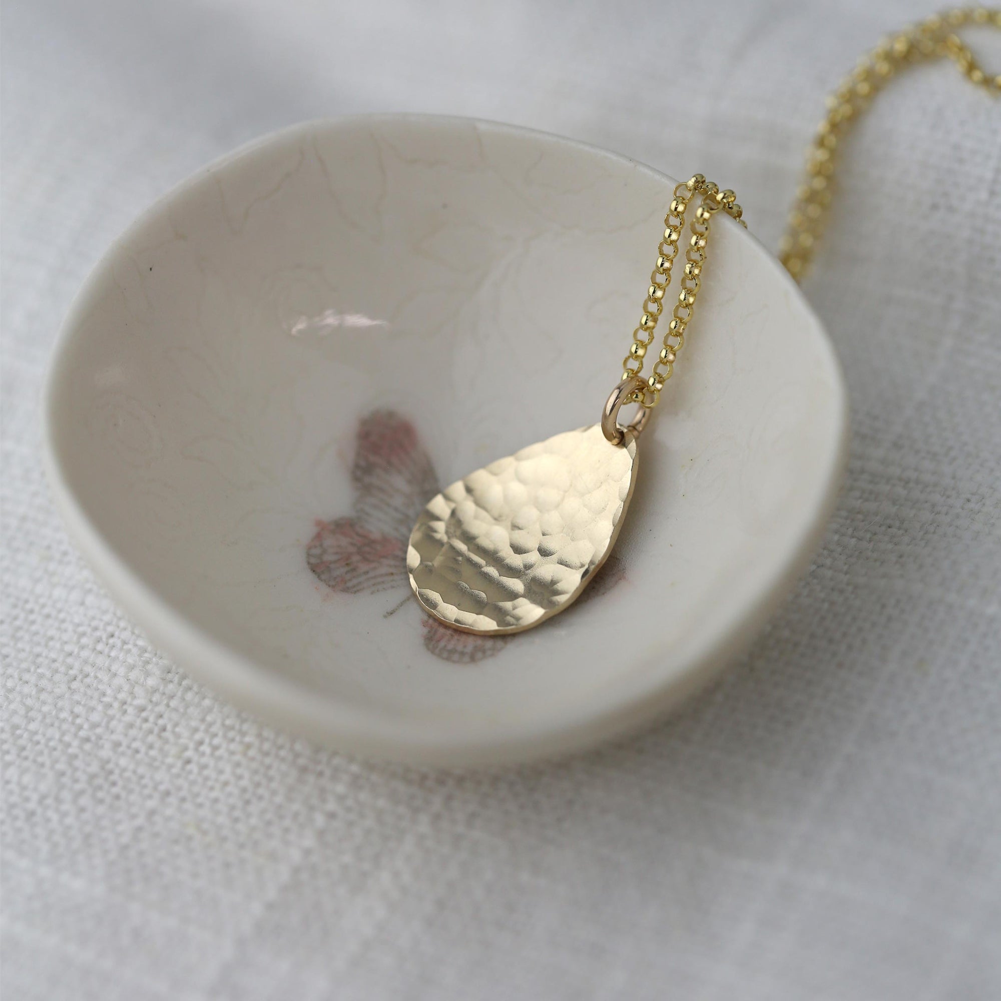 Hammered Teardrop Necklace