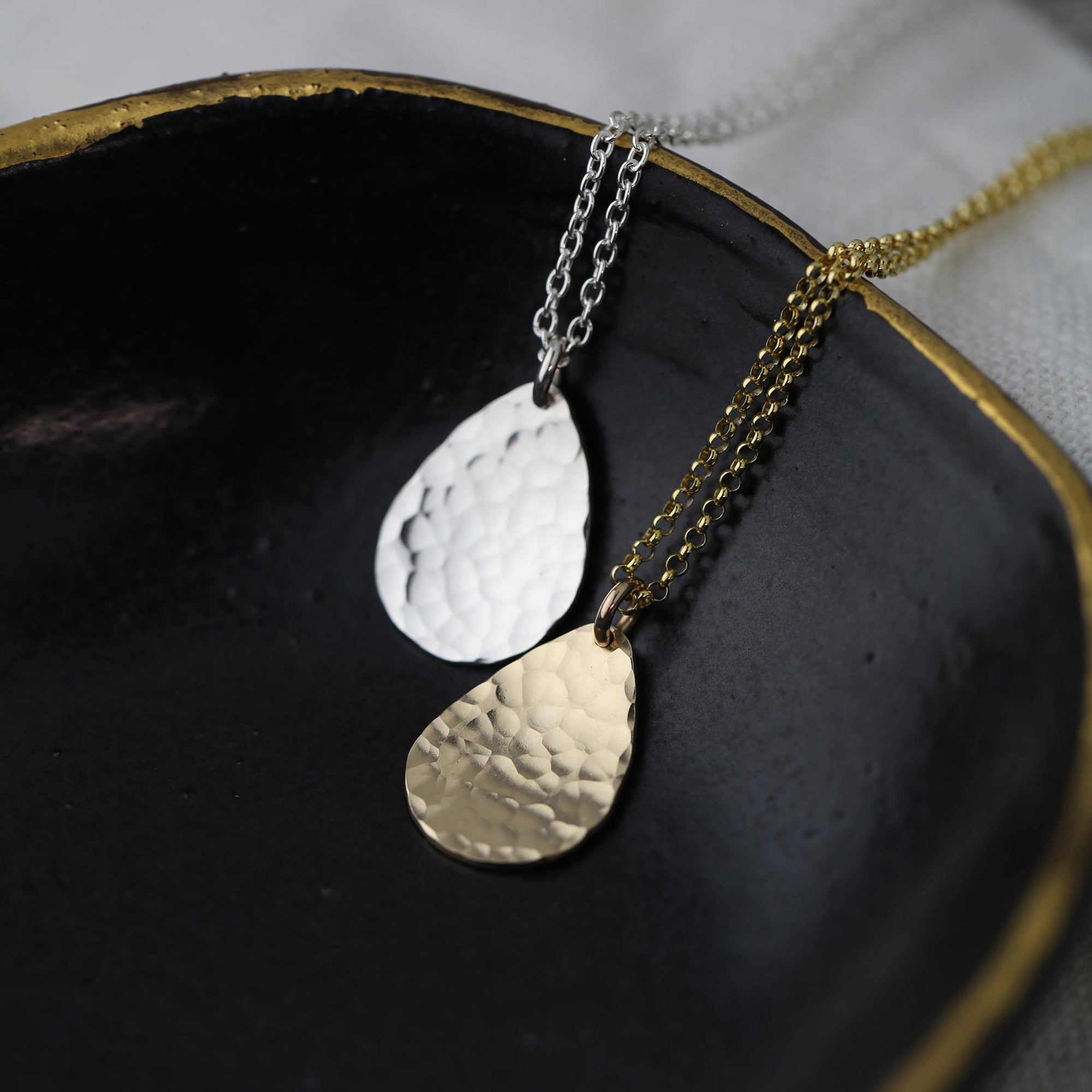 Hammered Teardrop Necklace