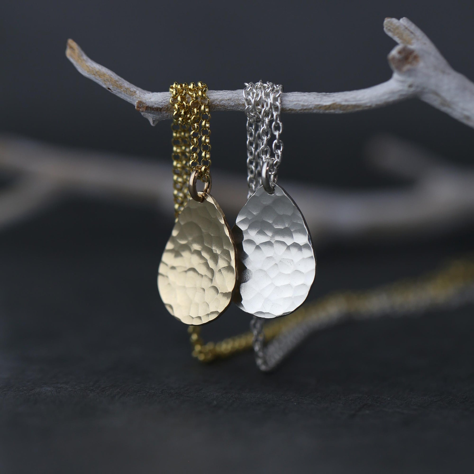 Hammered Teardrop Necklace