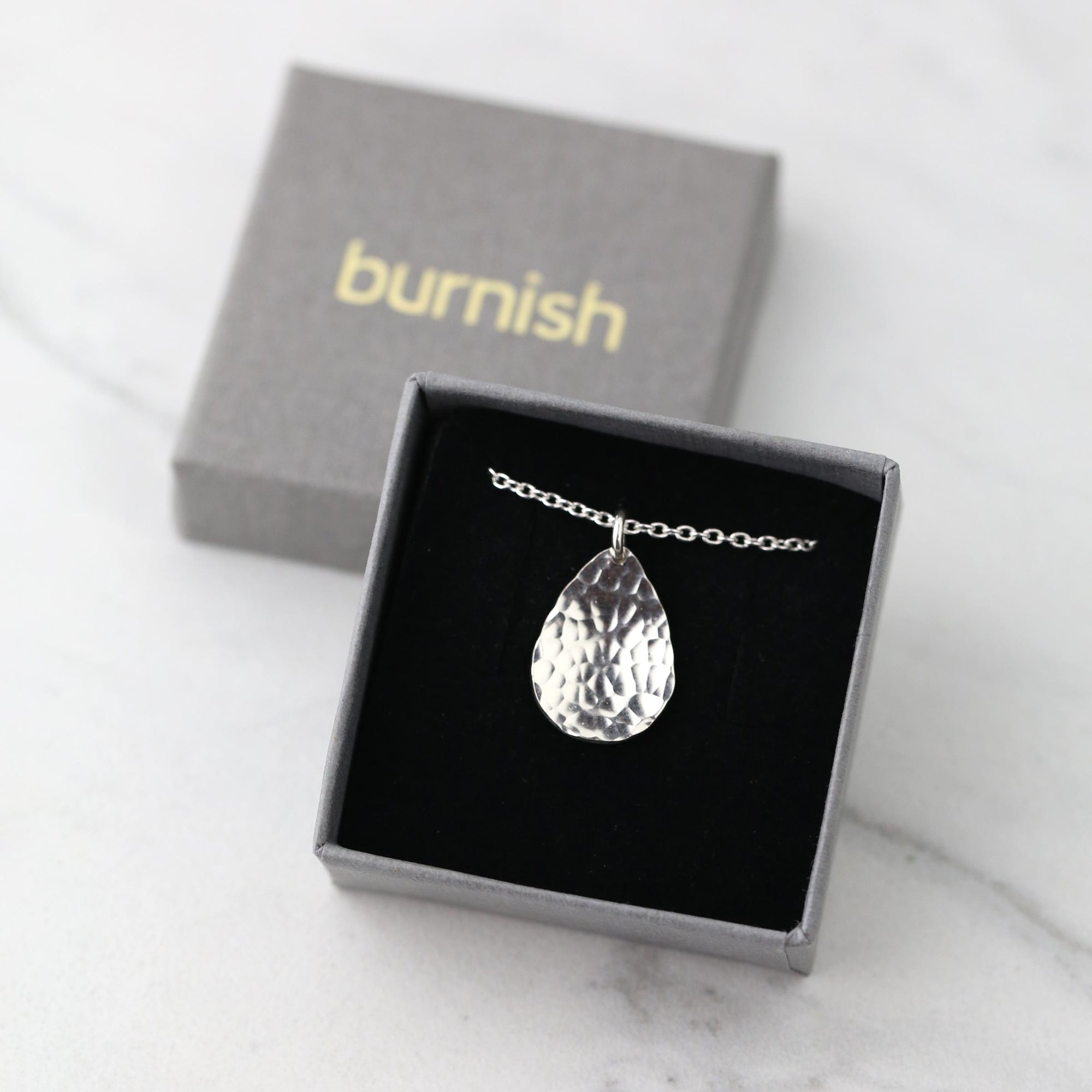Hammered Teardrop Necklace