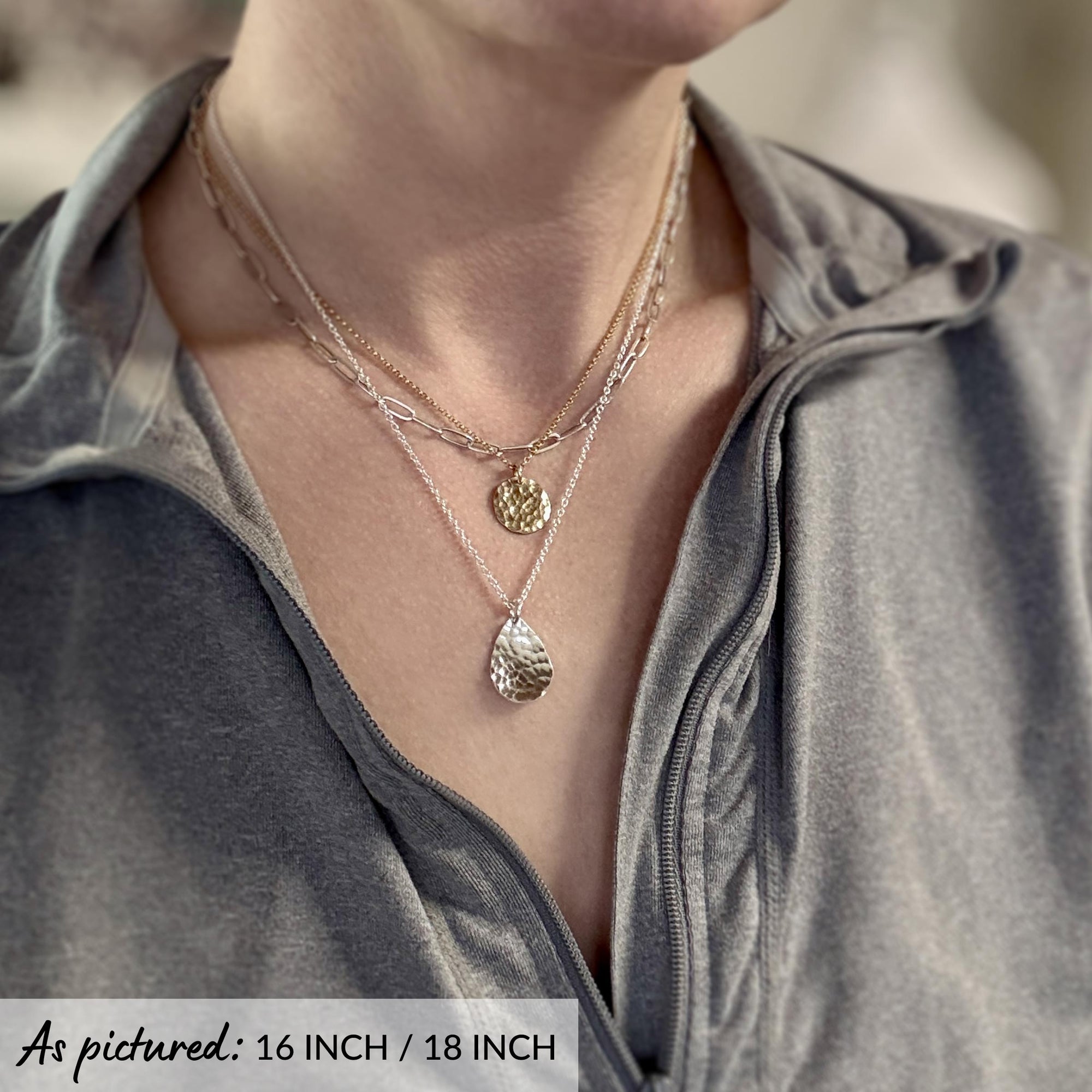 Hammered Teardrop Necklace