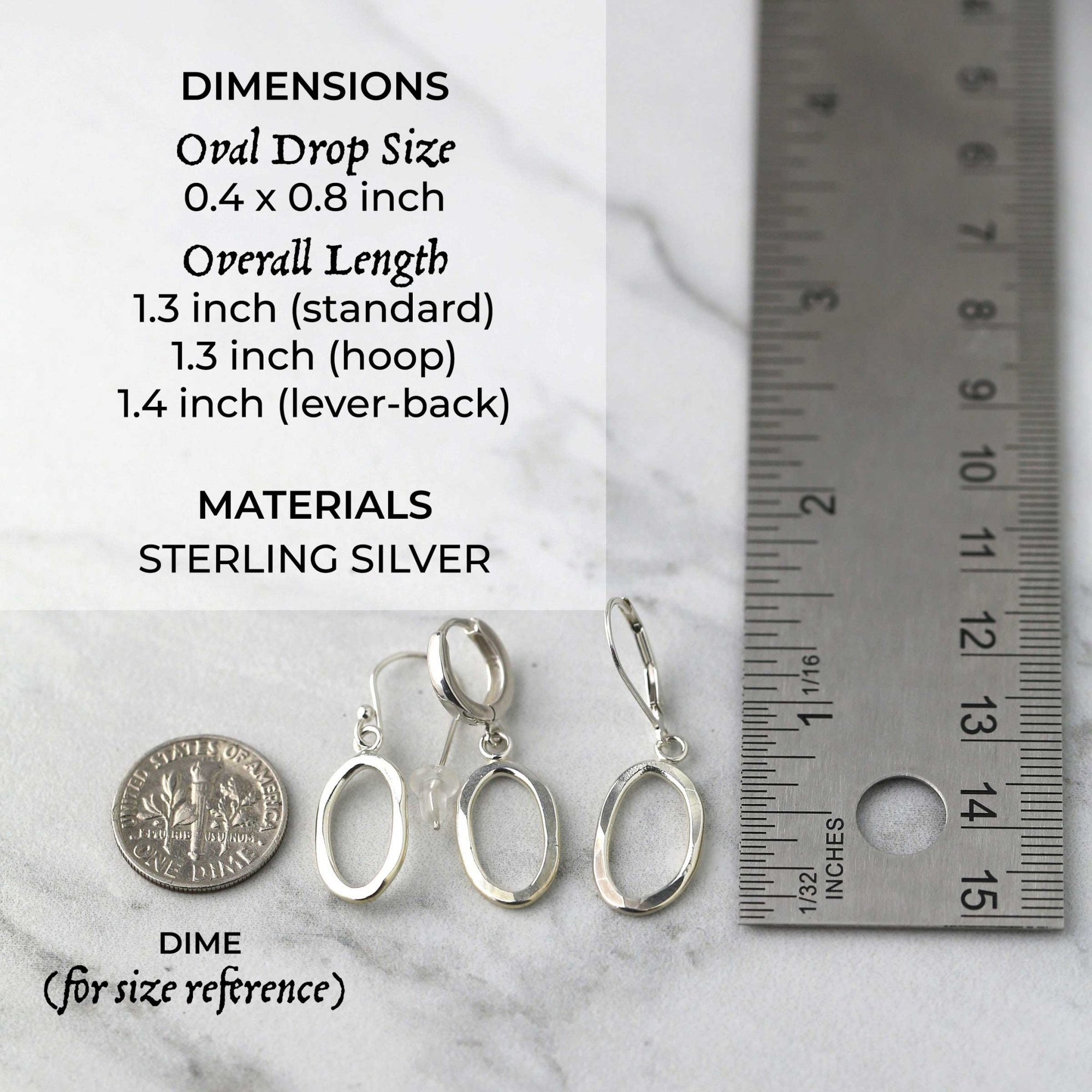 Artisan Sterling Silver Oval Earrings jewelry handmade by Burnish