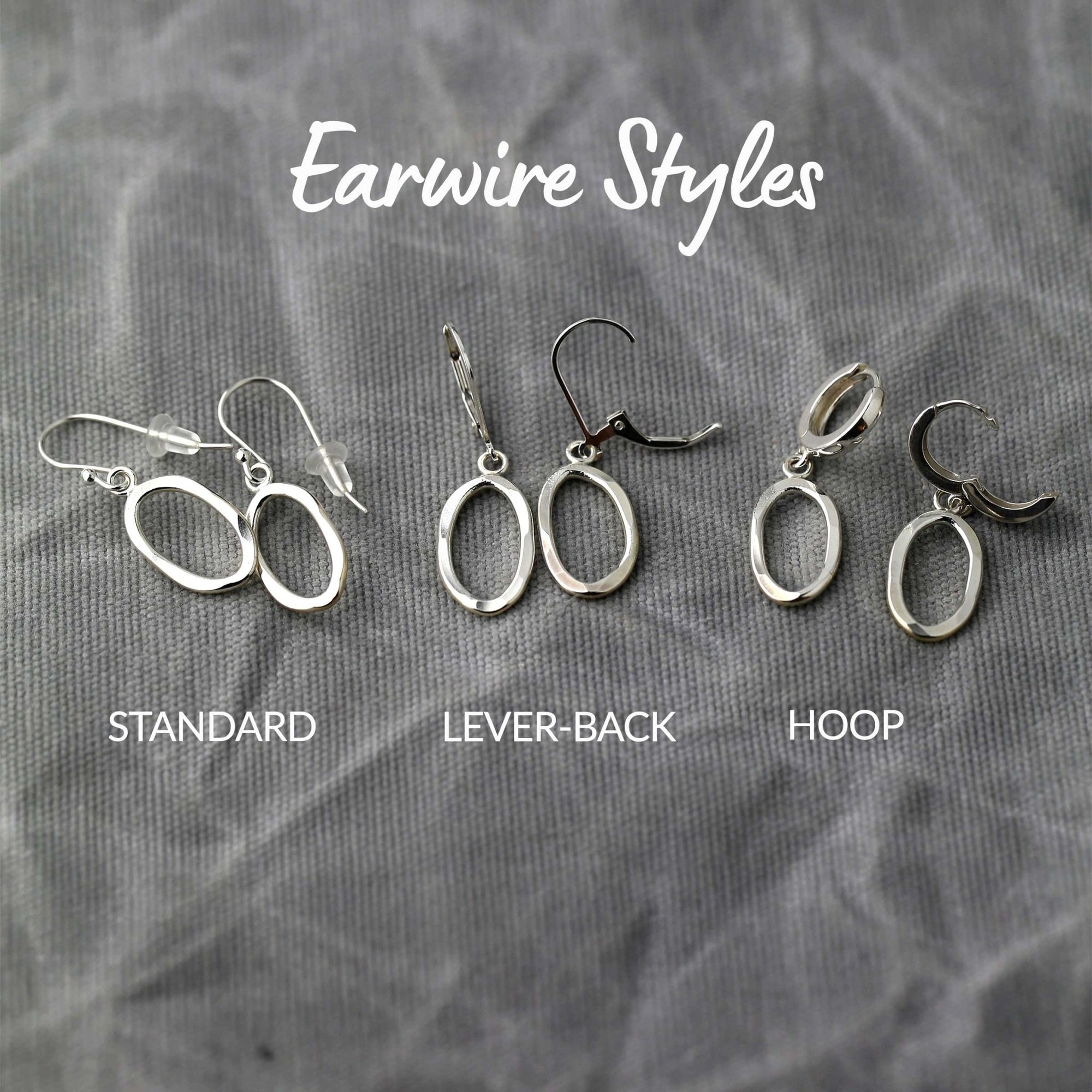 Artisan Sterling Silver Oval Earrings jewelry handmade by Burnish