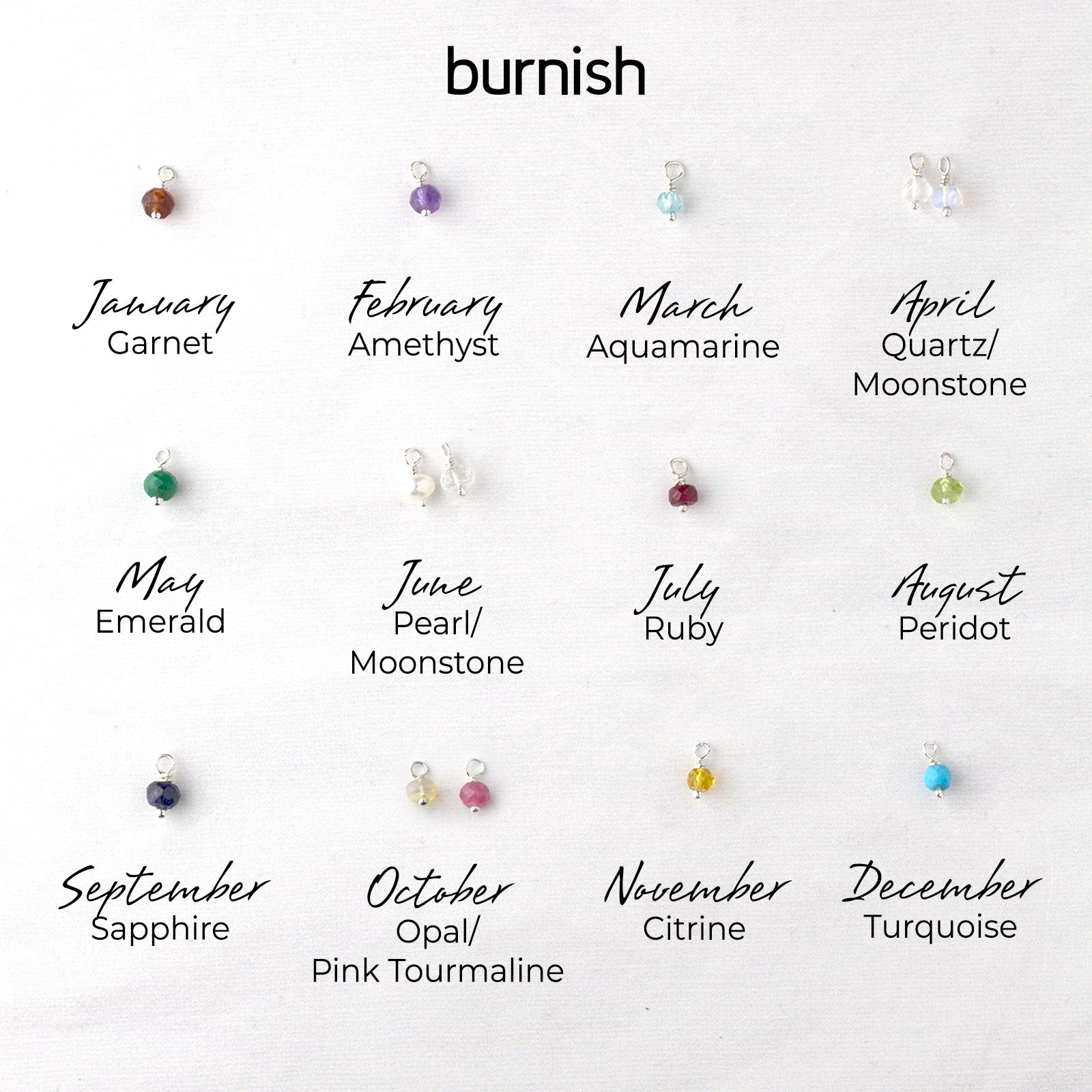 Dainty Gemstone Circle Earrings jewelry handmade by Burnish