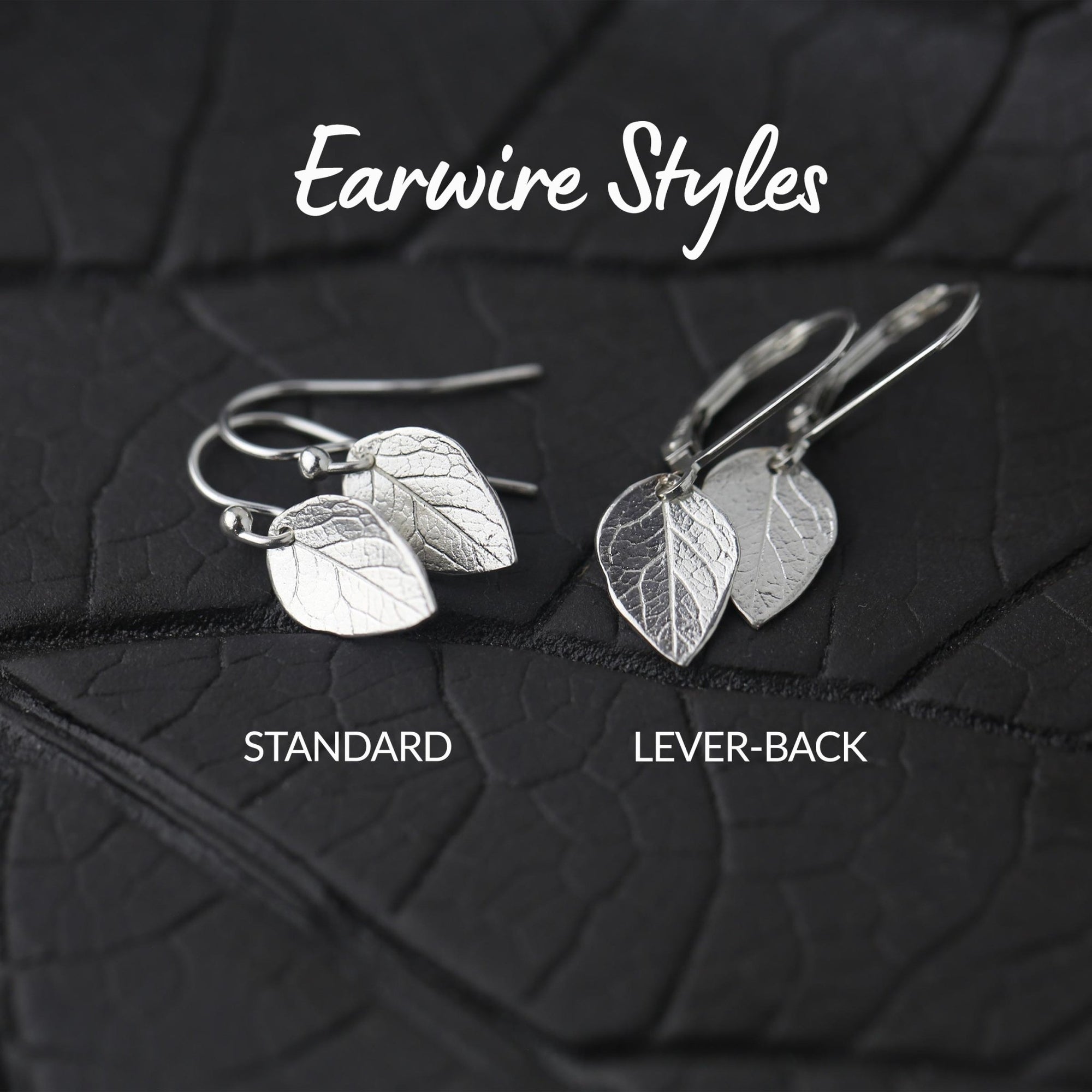 Delicate Silver Leaf Earrings jewelry handmade by Burnish