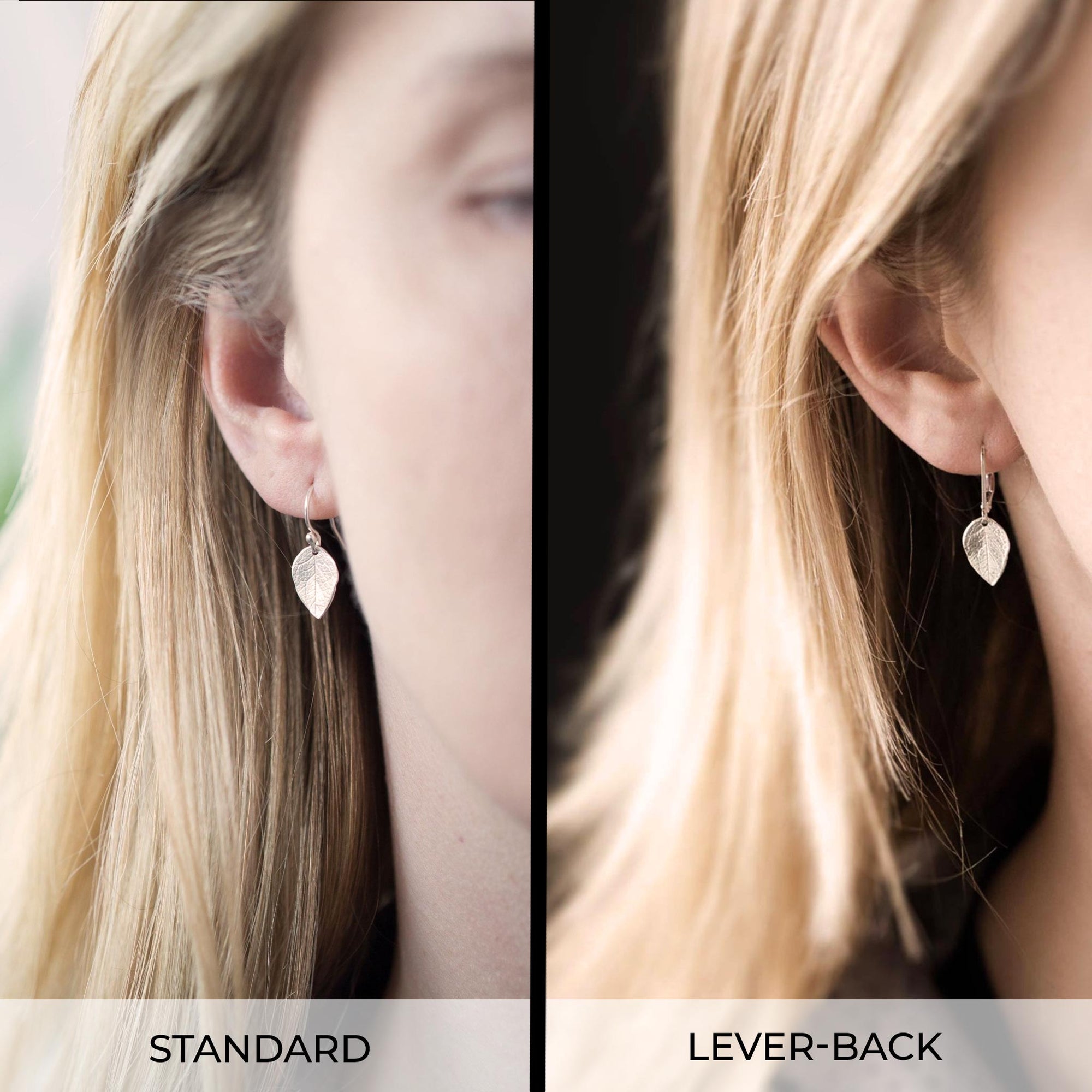 Delicate Silver Leaf Earrings jewelry handmade by Burnish