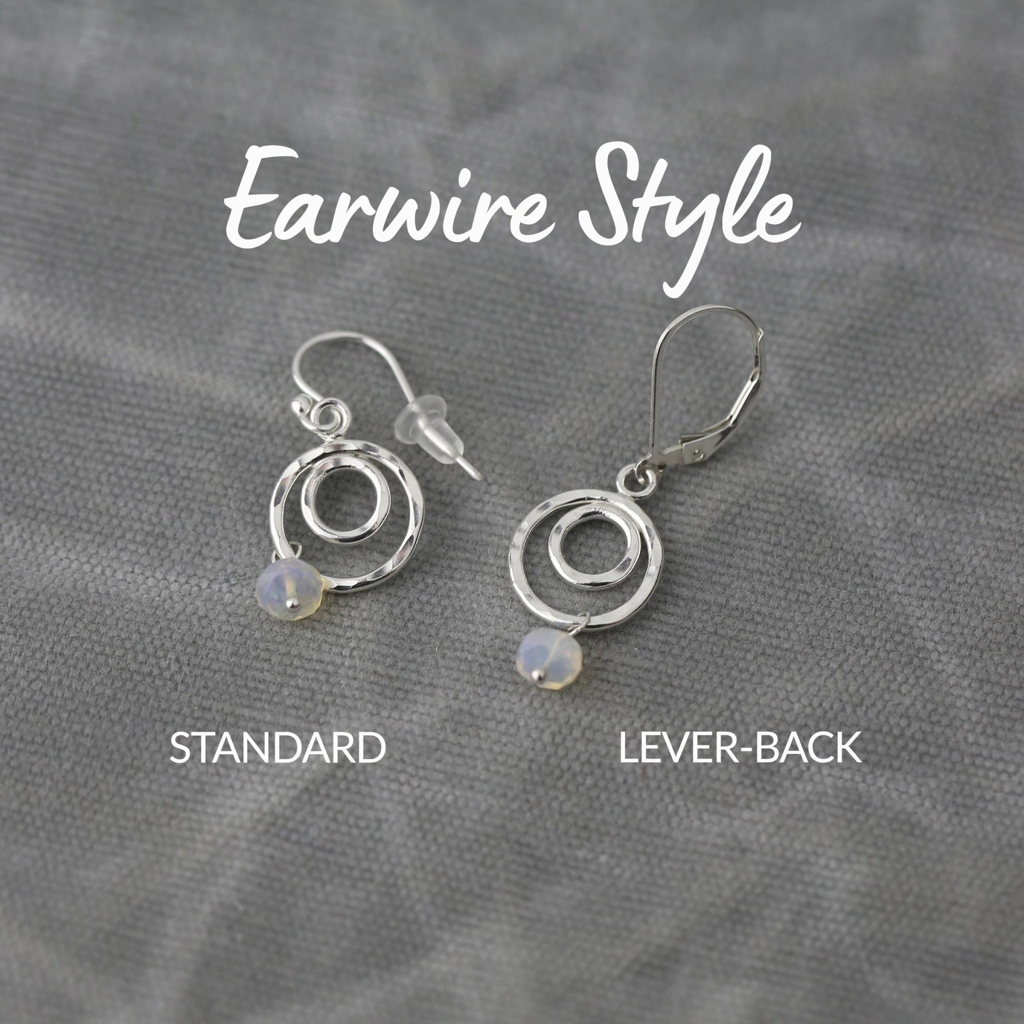 Faceted Opal Double Circle Earrings jewelry handmade by Burnish