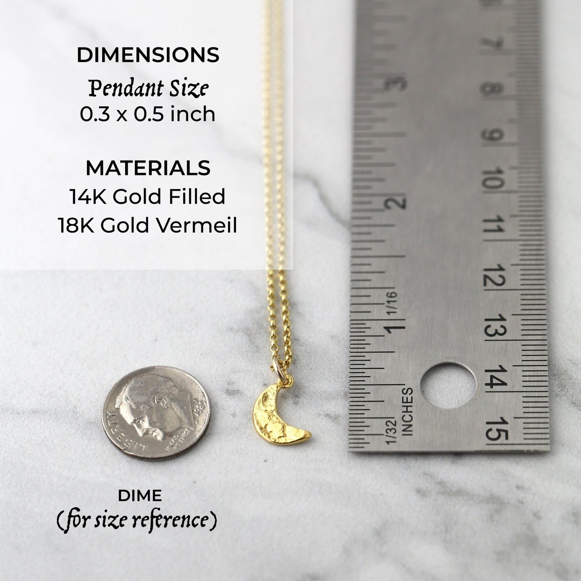 Gold Crescent Moon Necklace jewelry handmade by Burnish