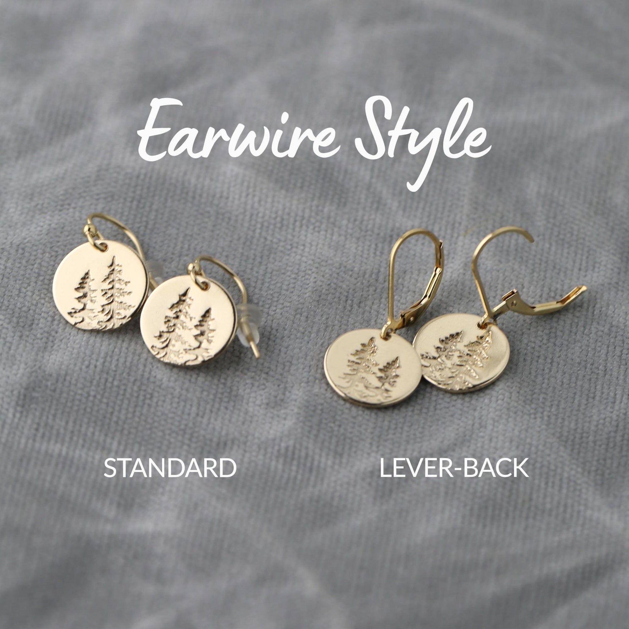 Gold Forest Medium Disc Earrings jewelry handmade by Burnish