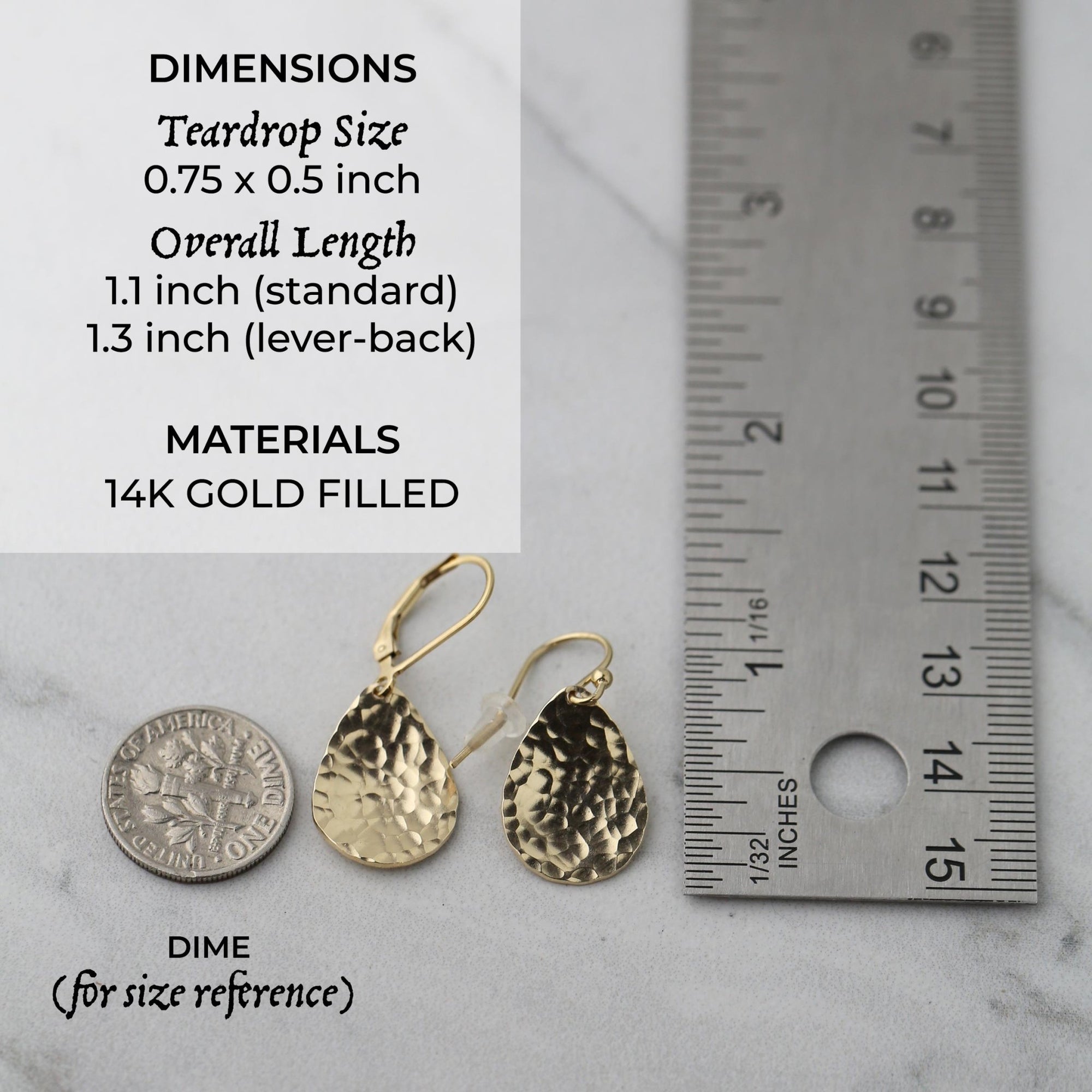 Gold Hammered Teardrop Earrings jewelry handmade by Burnish