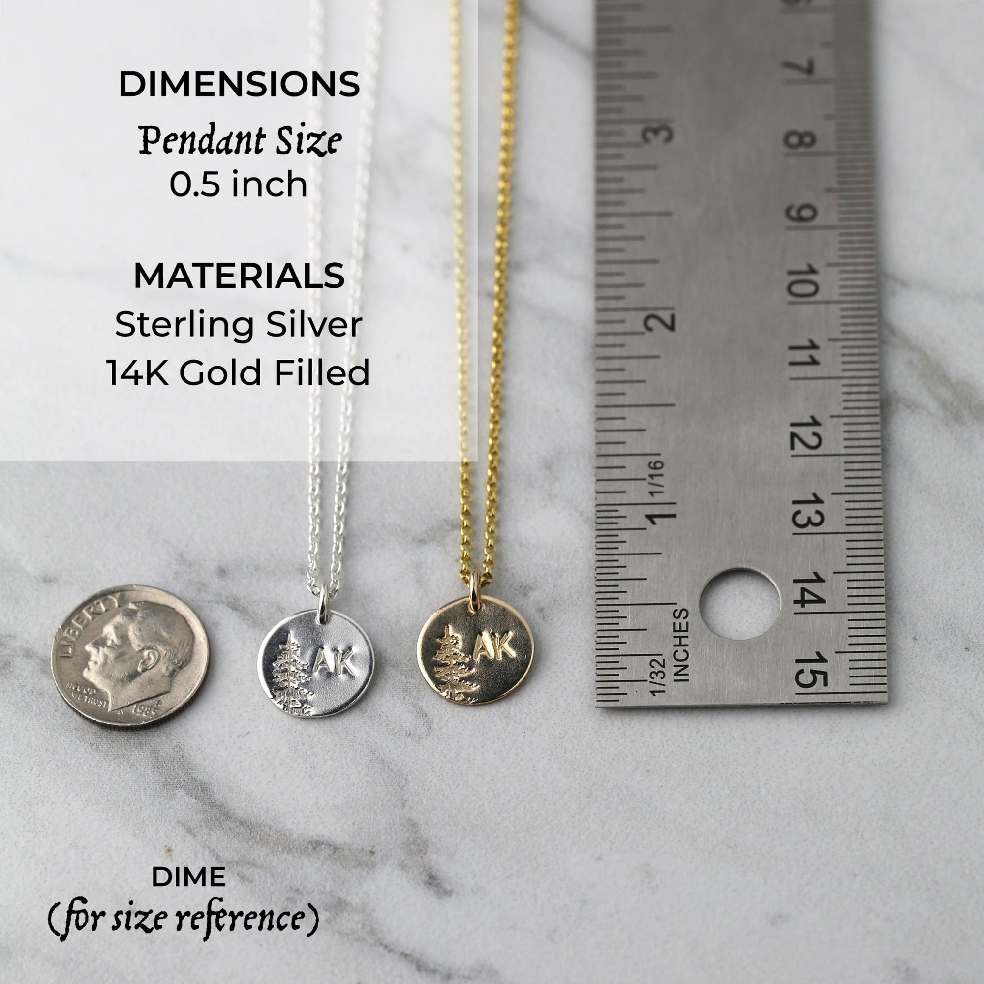 Hand Stamped Alaska Disc Necklace jewelry handmade by Burnish