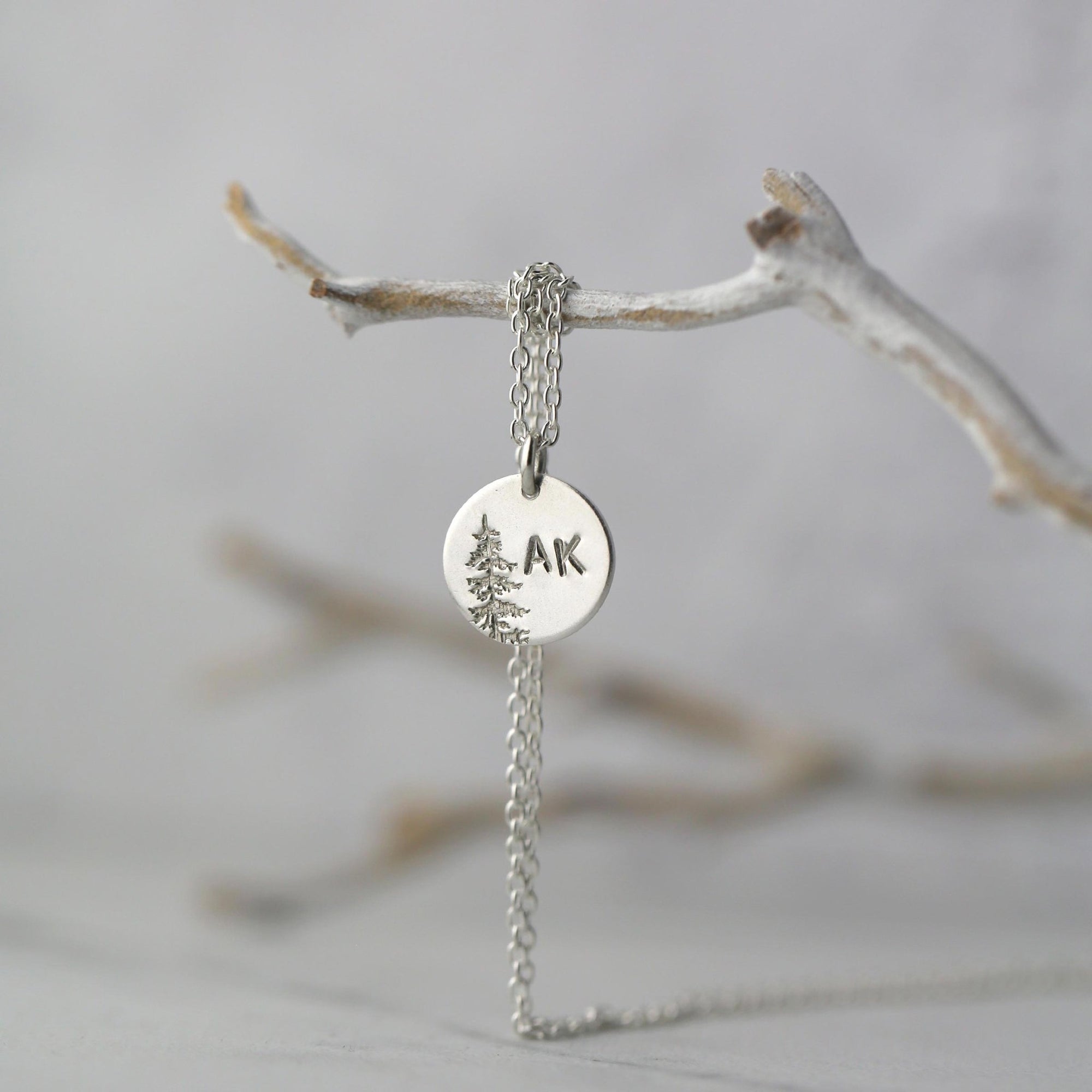 Hand Stamped Alaska Disc Necklace jewelry handmade by Burnish