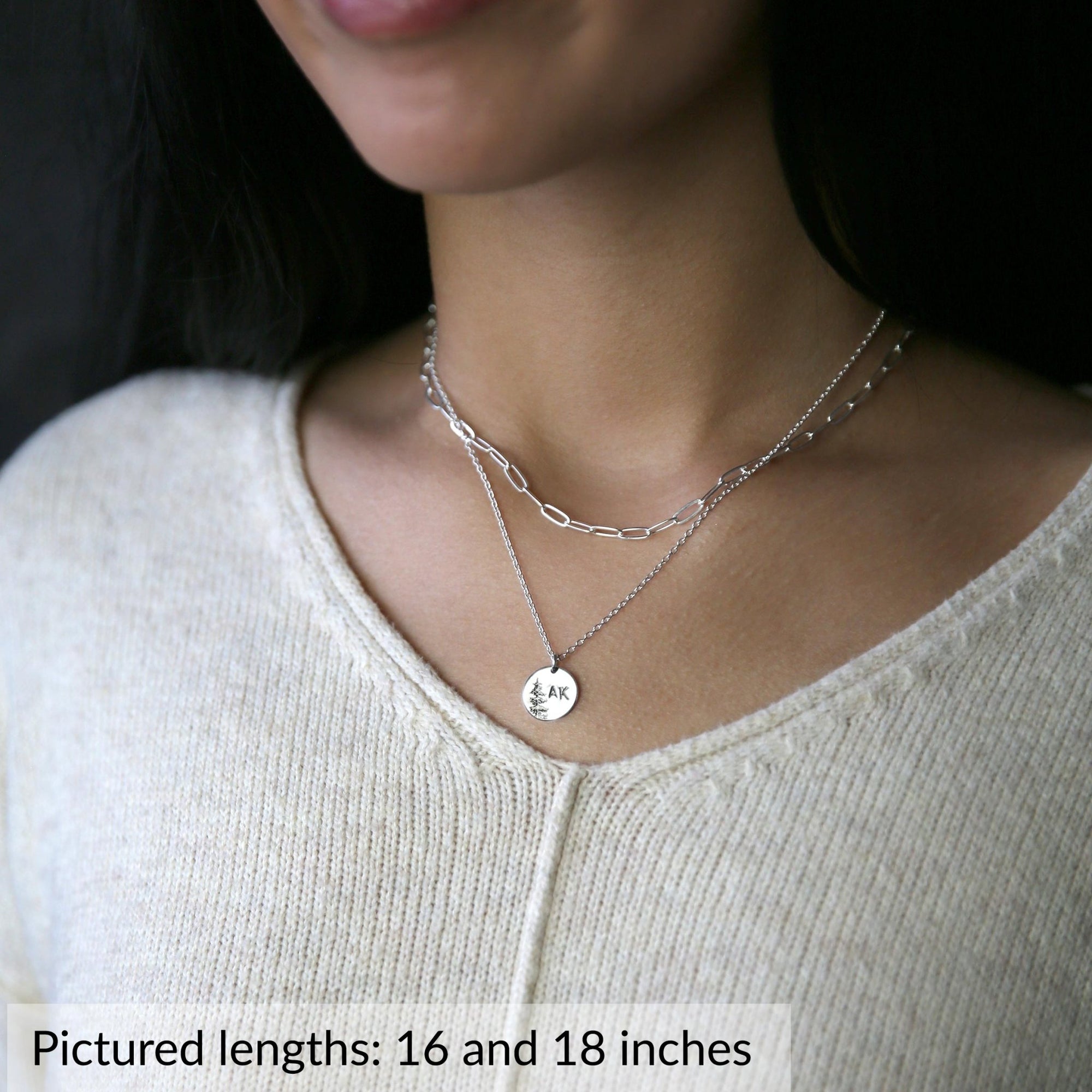 Hand Stamped Alaska Disc Necklace jewelry handmade by Burnish