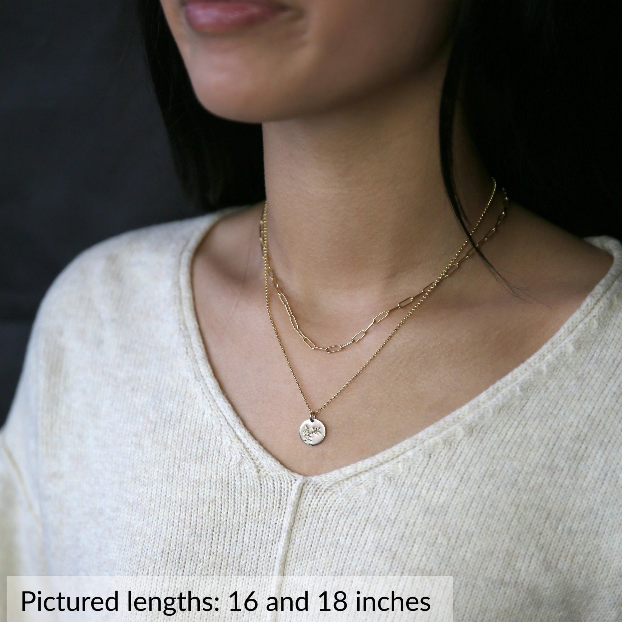 Hand Stamped Alaska Disc Necklace jewelry handmade by Burnish