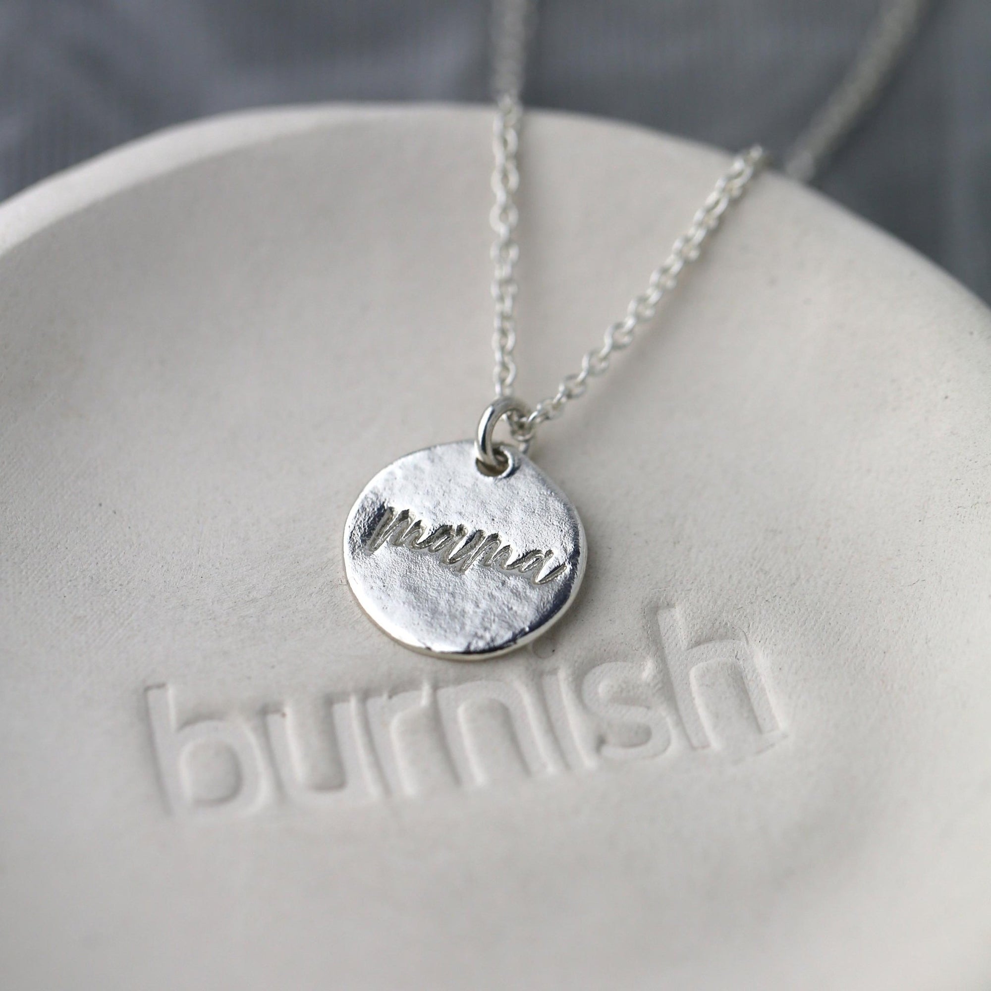 Mama Necklace jewelry handmade by Burnish