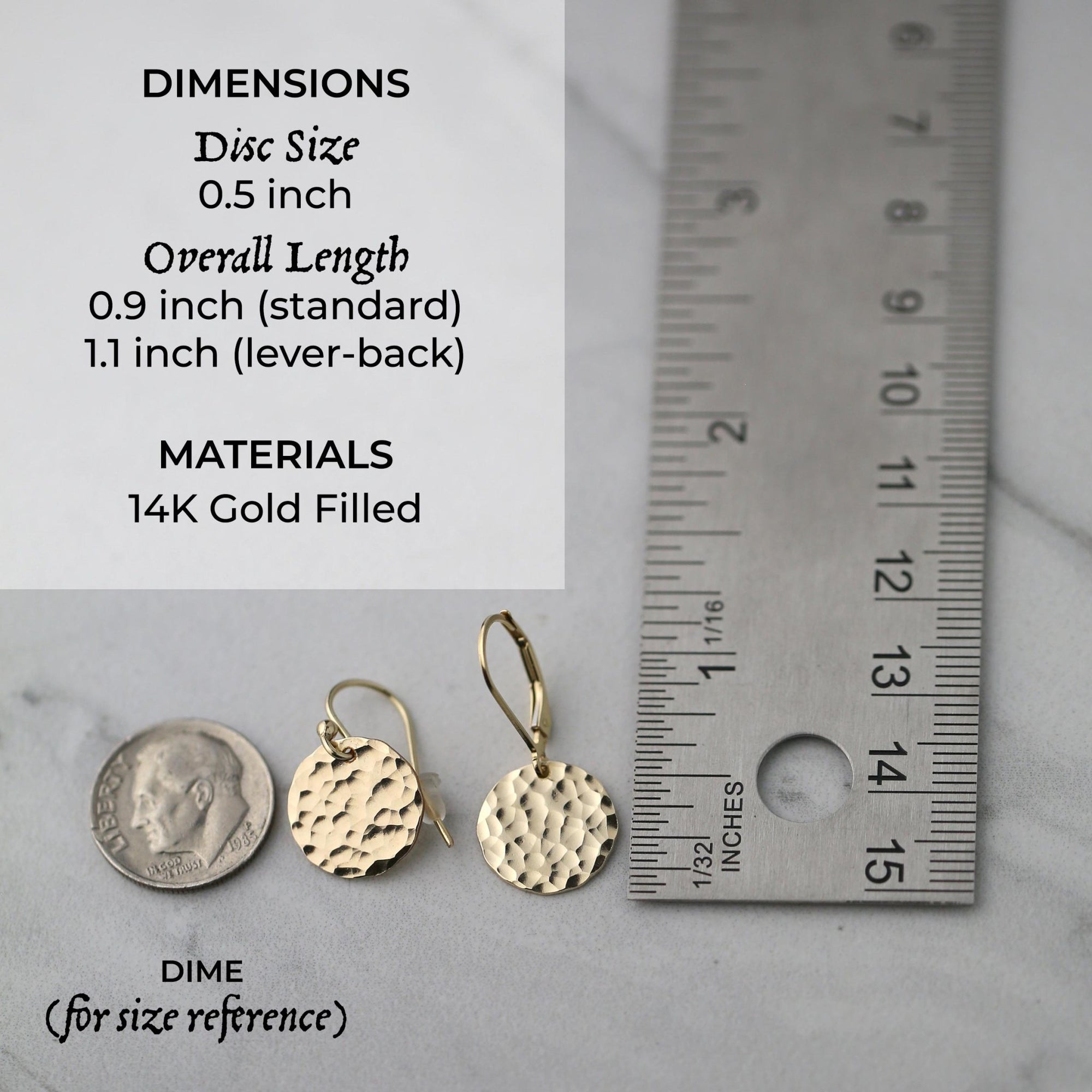 Medium Gold Hammered Disc Earrings jewelry handmade by Burnish
