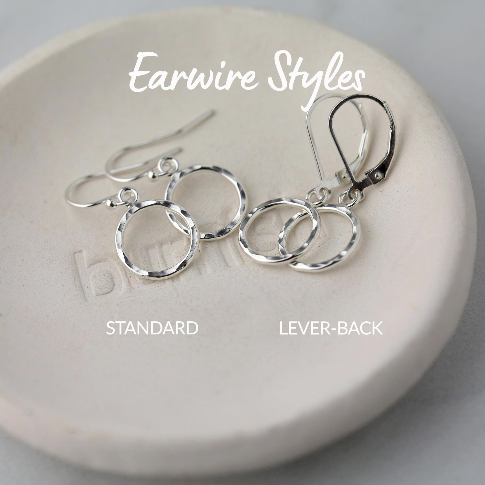 Medium Hammered Circle Earrings jewelry handmade by Burnish
