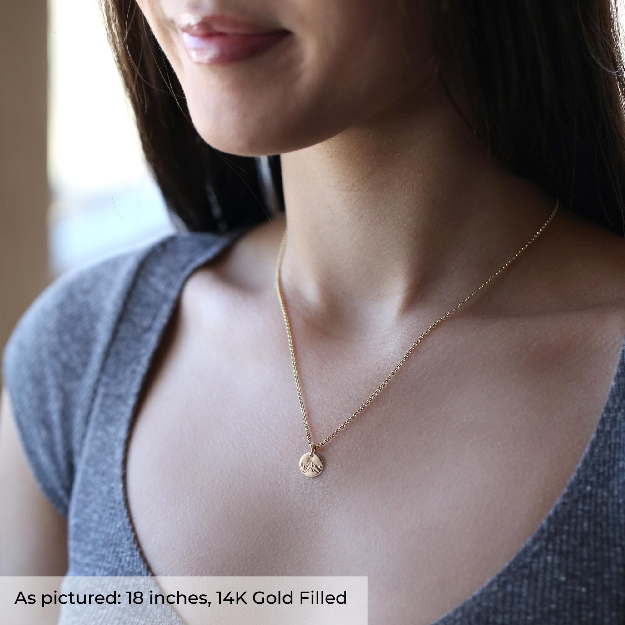 Mini Hand Stamped Mountain Necklace jewelry handmade by Burnish