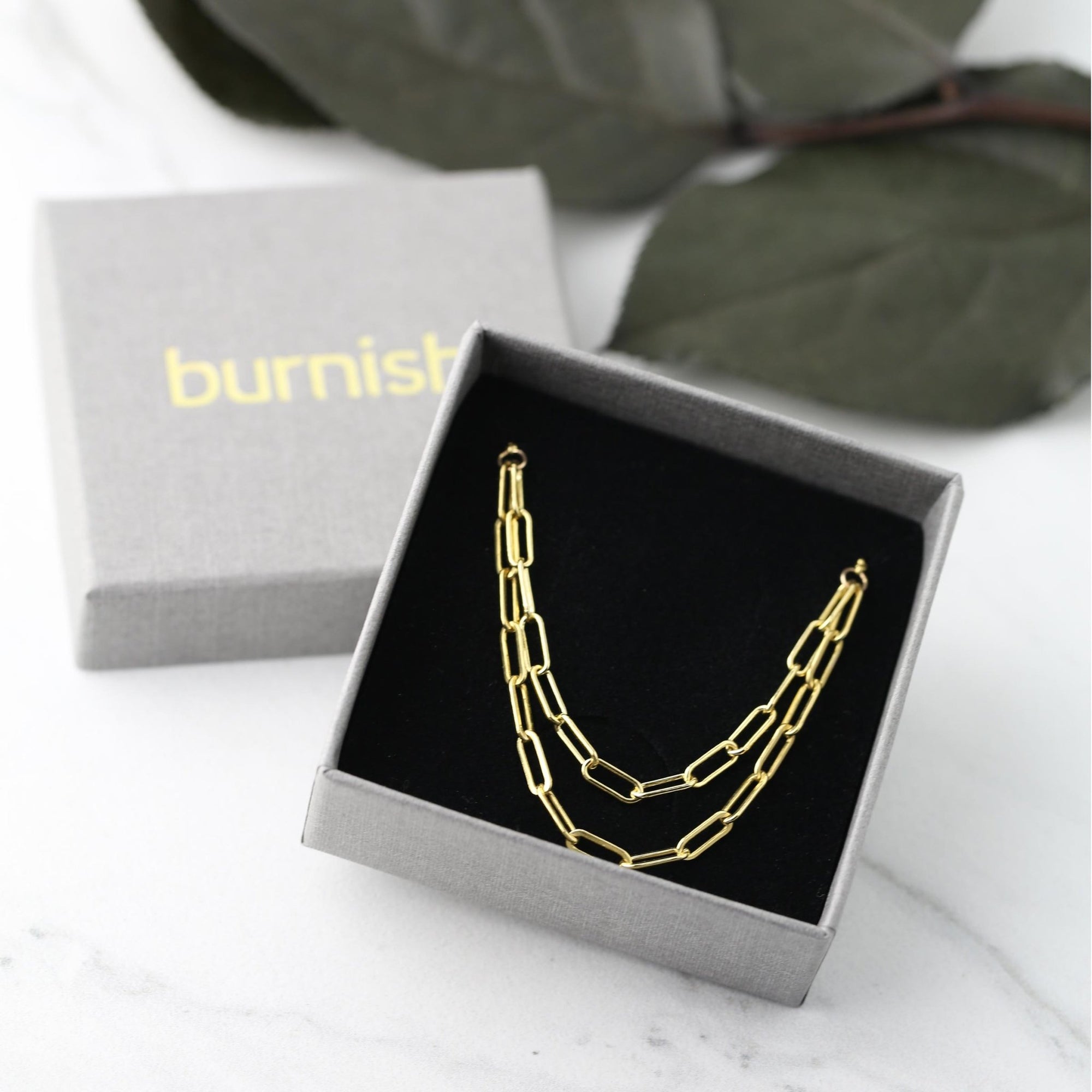 Mixed Metal Layered Chain Necklace jewelry handmade by Burnish