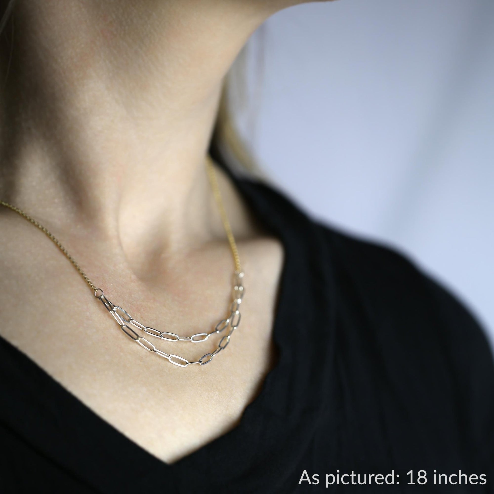 Mixed Metal Layered Chain Necklace jewelry handmade by Burnish