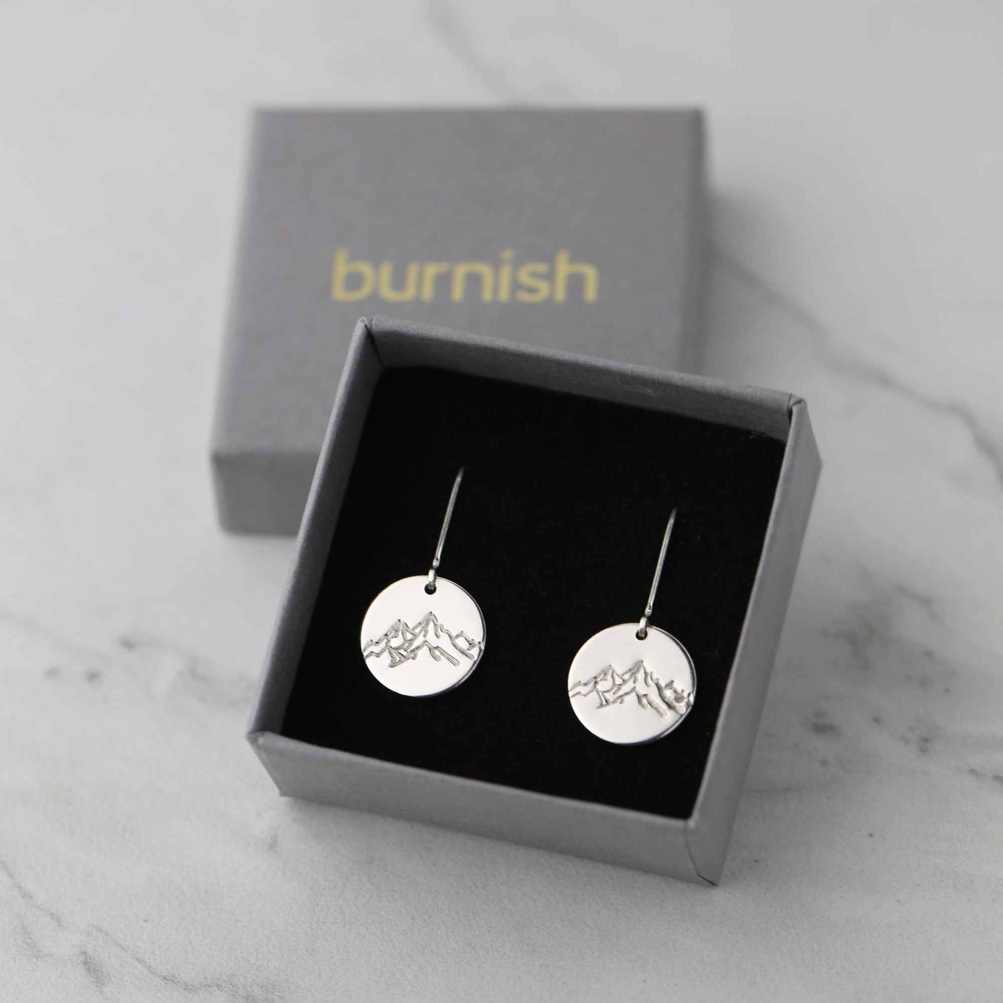 Silver Detailed Mountain Earrings jewelry handmade by Burnish