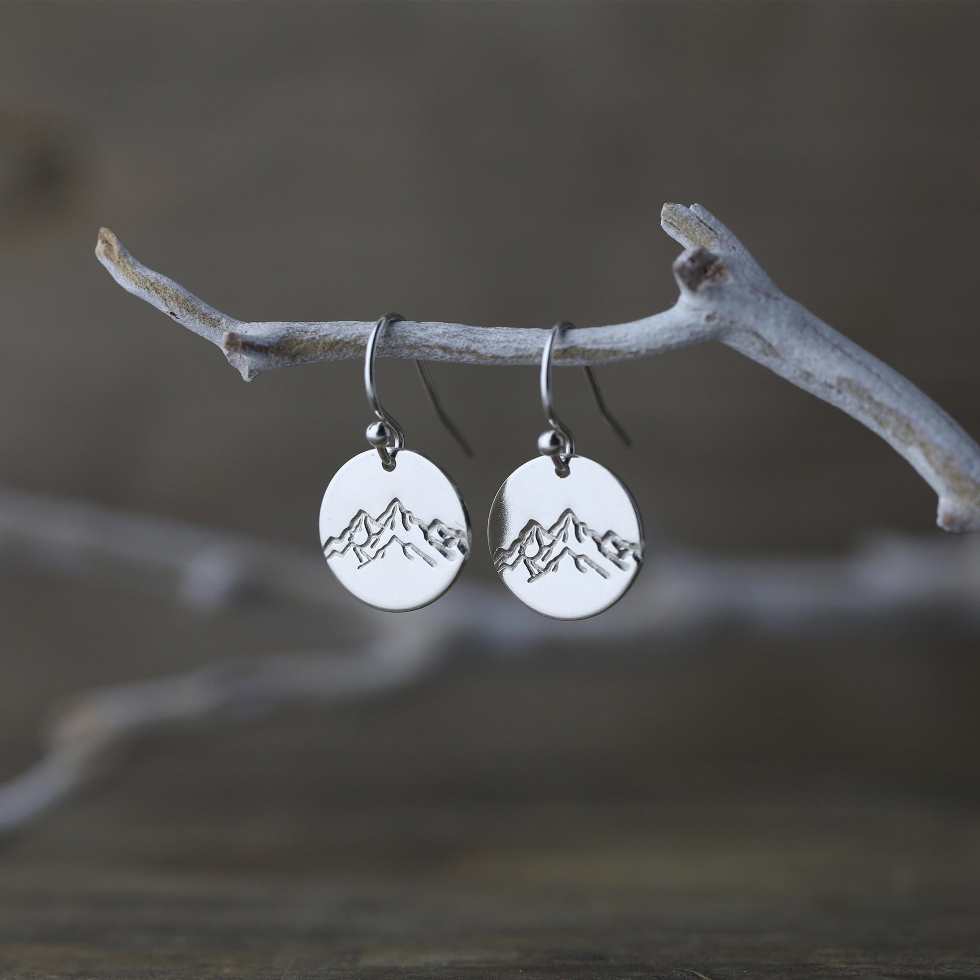 Silver Detailed Mountain Earrings jewelry handmade by Burnish