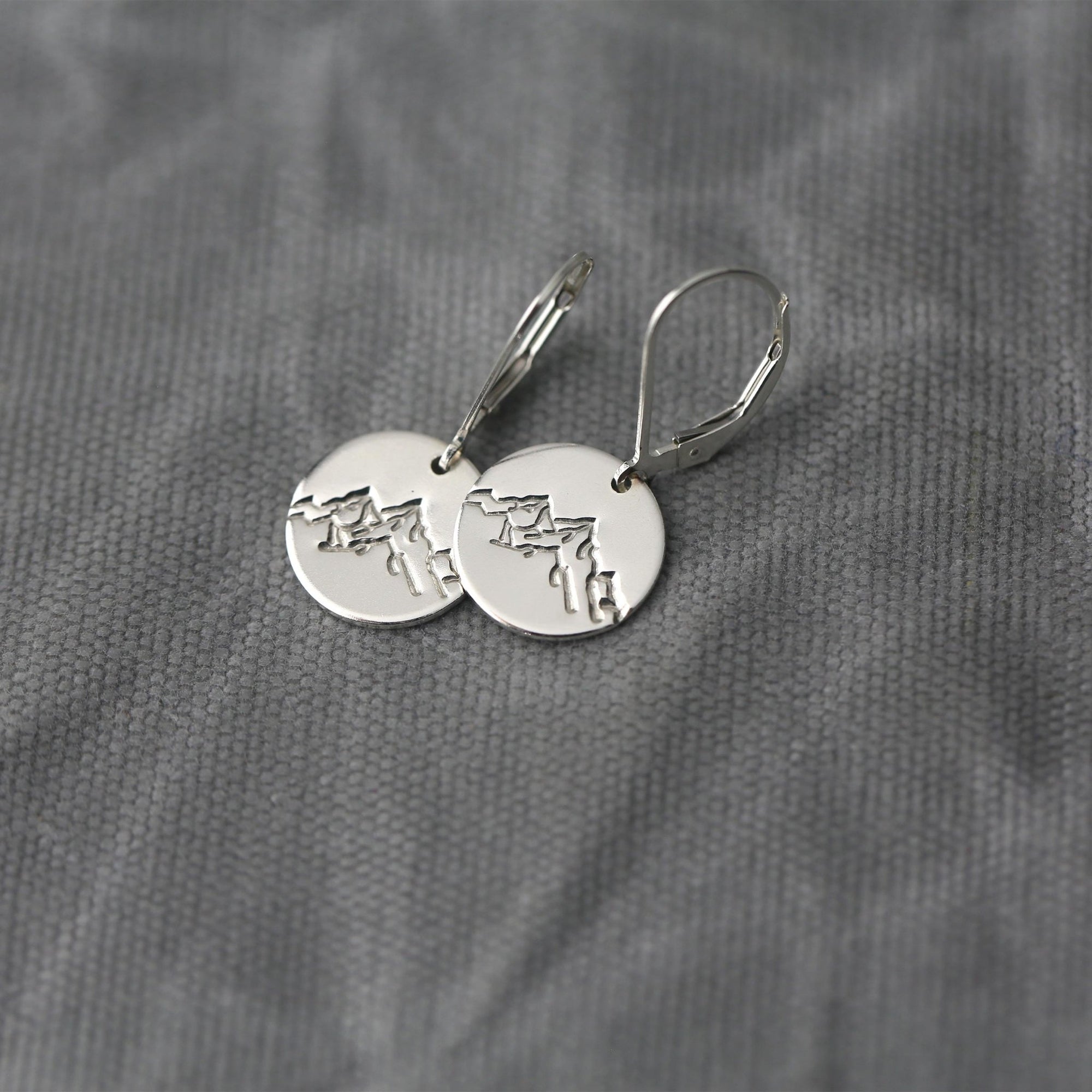 Silver Detailed Mountain Earrings jewelry handmade by Burnish