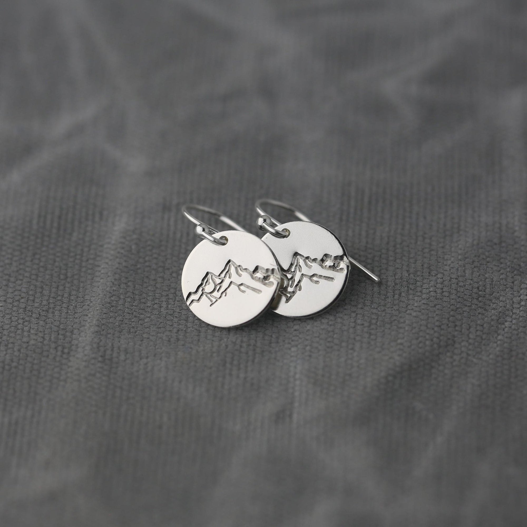 Silver Detailed Mountain Earrings jewelry handmade by Burnish