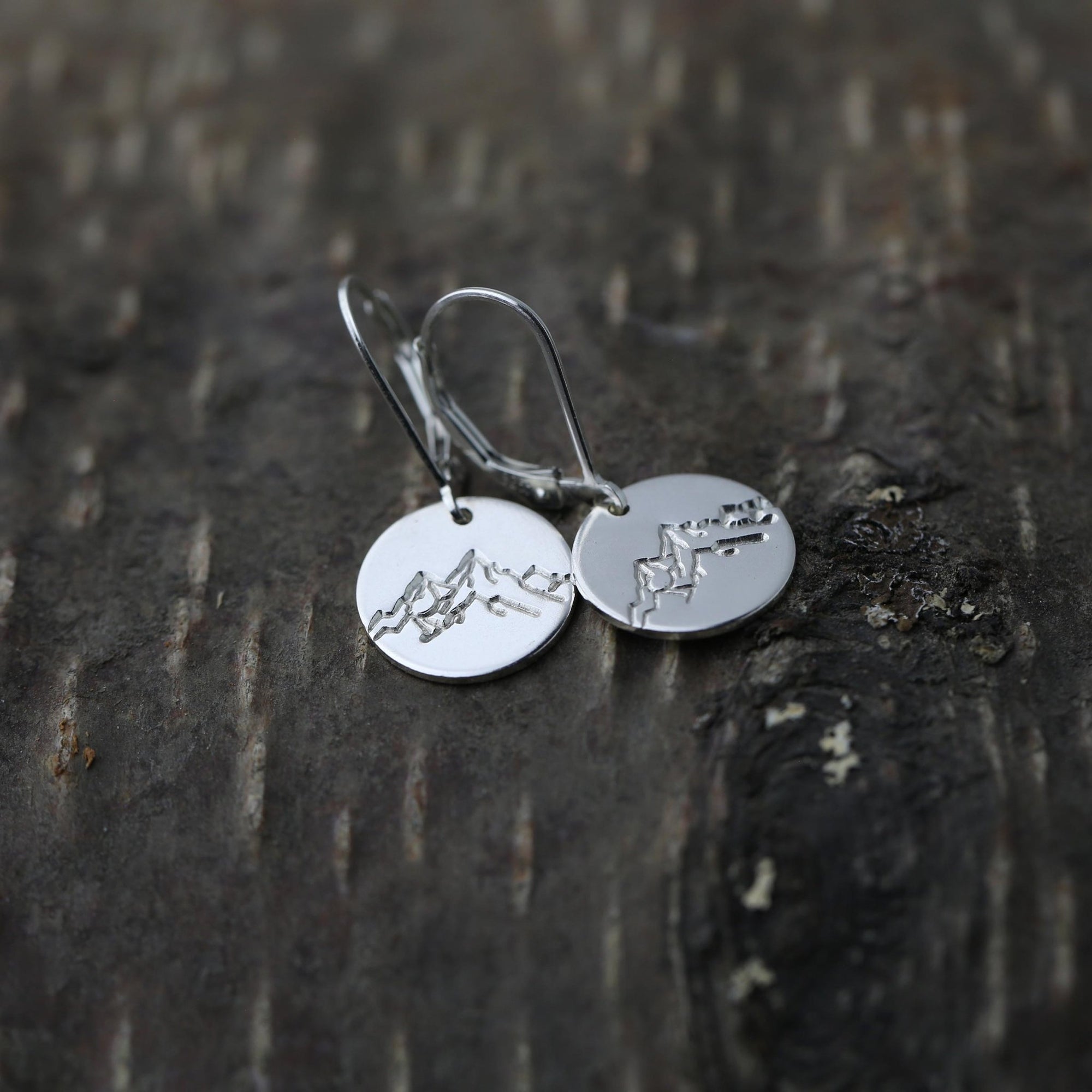 Silver Detailed Mountain Earrings jewelry handmade by Burnish