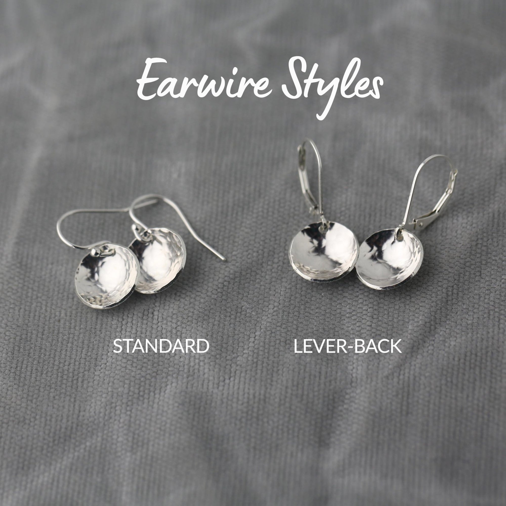 Silver Hammered Domed Disc Earrings jewelry handmade by Burnish