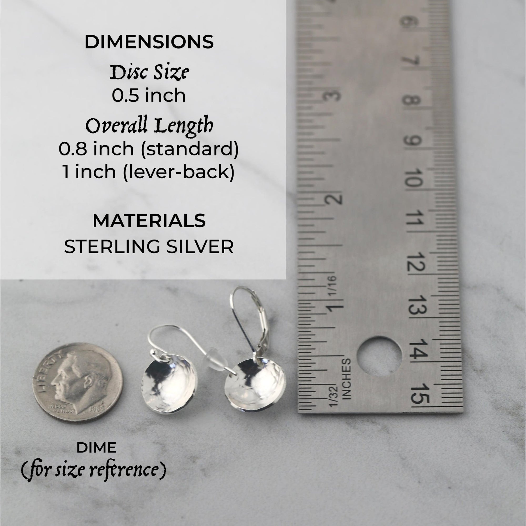 Silver Hammered Domed Disc Earrings jewelry handmade by Burnish
