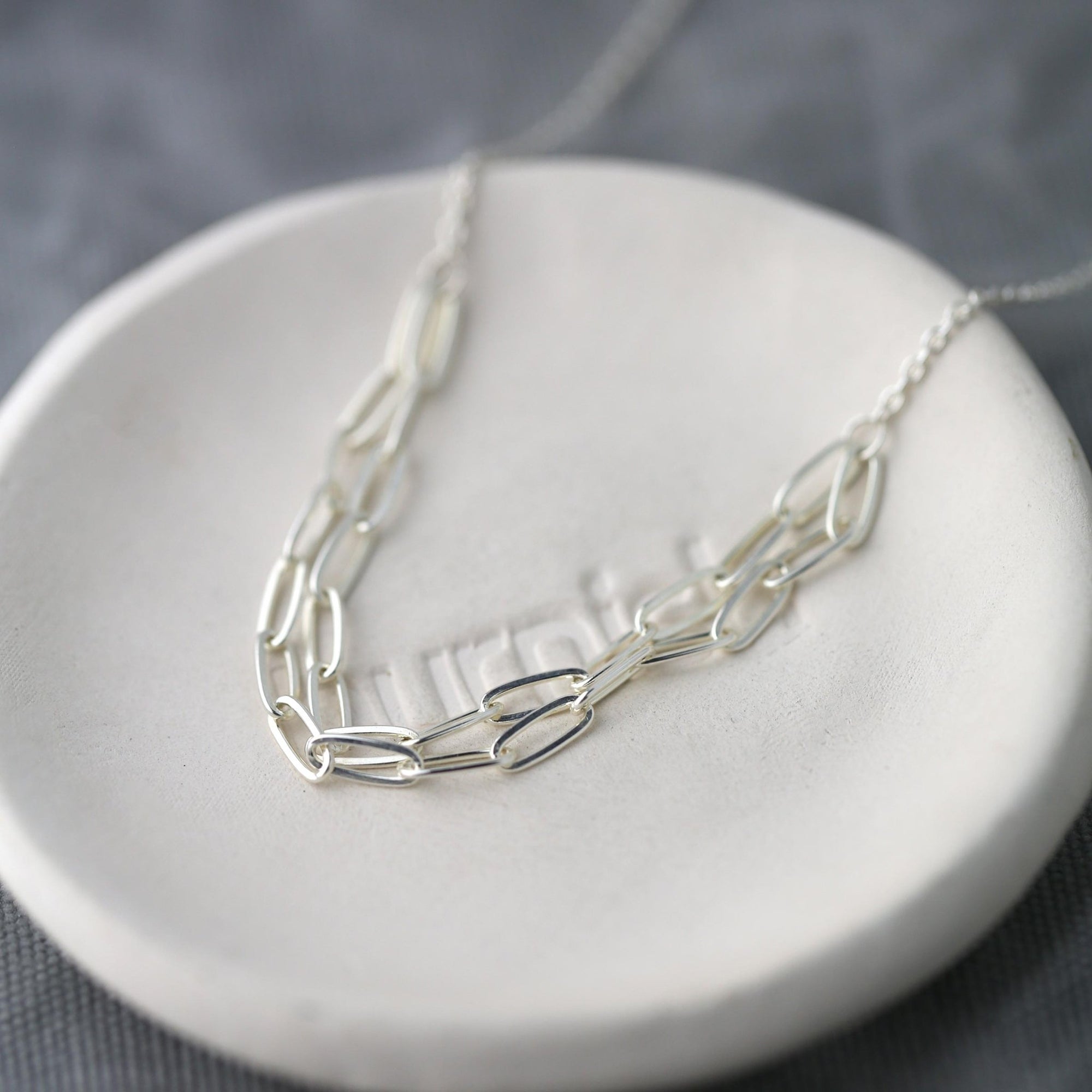 Silver or Gold Layered Chain Necklace jewelry handmade by Burnish