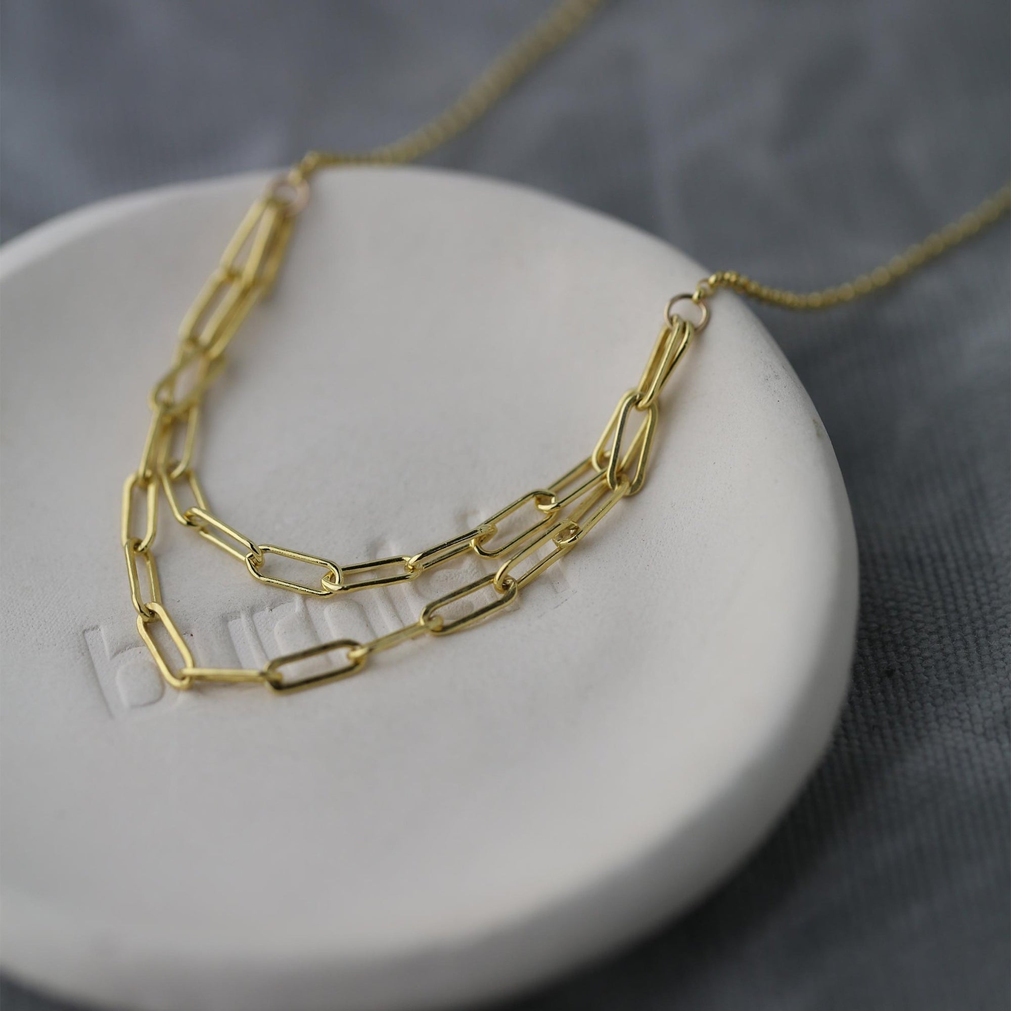 Silver or Gold Layered Chain Necklace jewelry handmade by Burnish