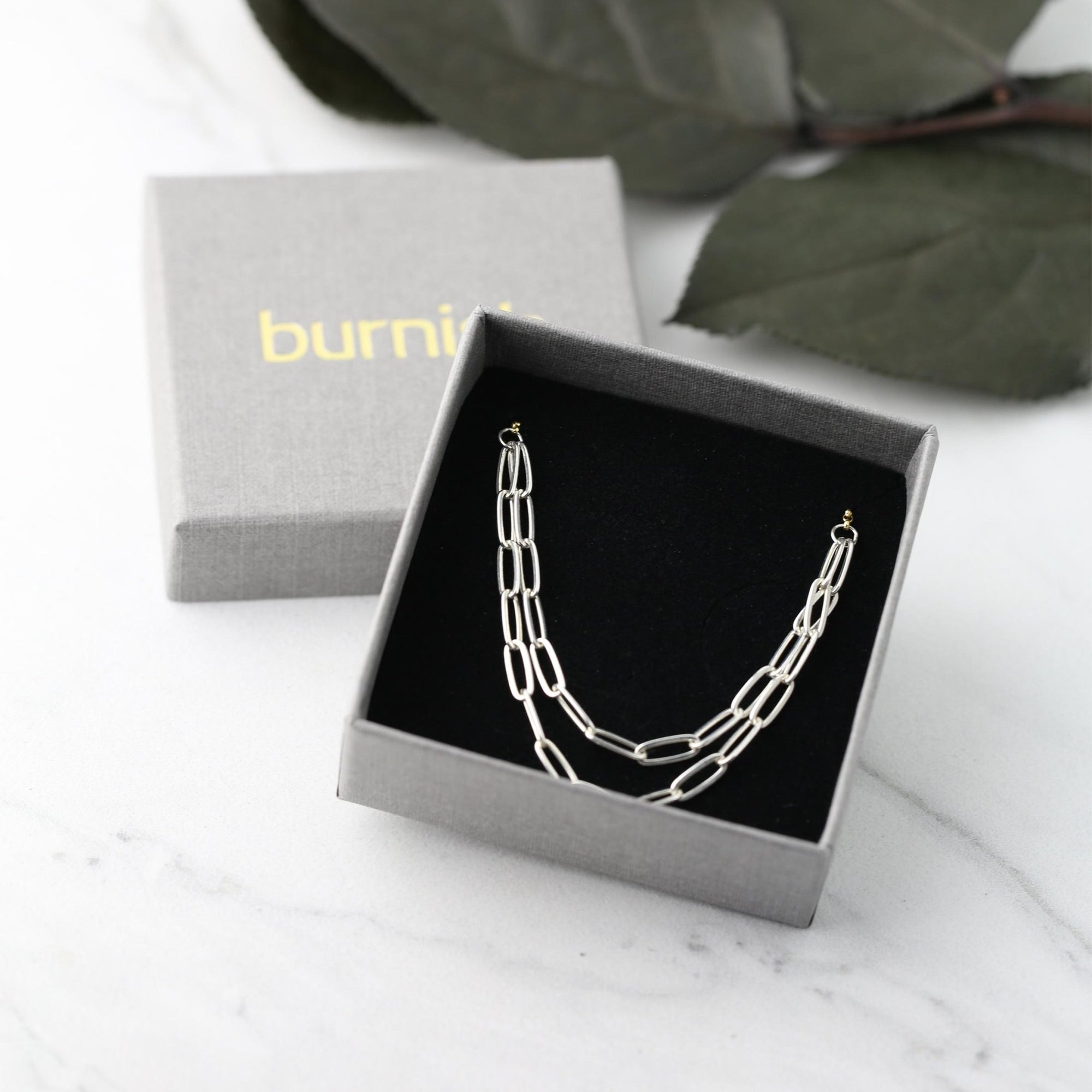 Silver or Gold Layered Chain Necklace jewelry handmade by Burnish