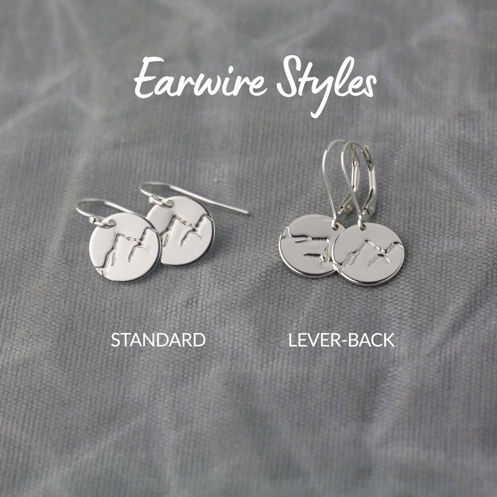 Silver Stamped Mountain Earrings jewelry handmade by Burnish