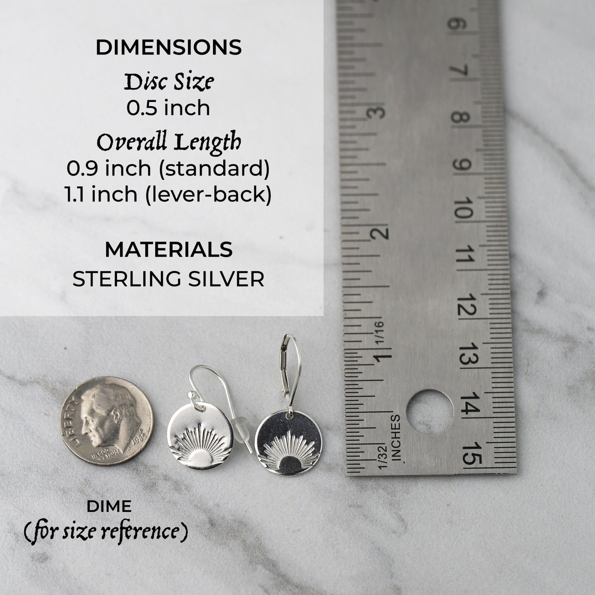 Silver Stamped Sunrise Earrings jewelry handmade by Burnish