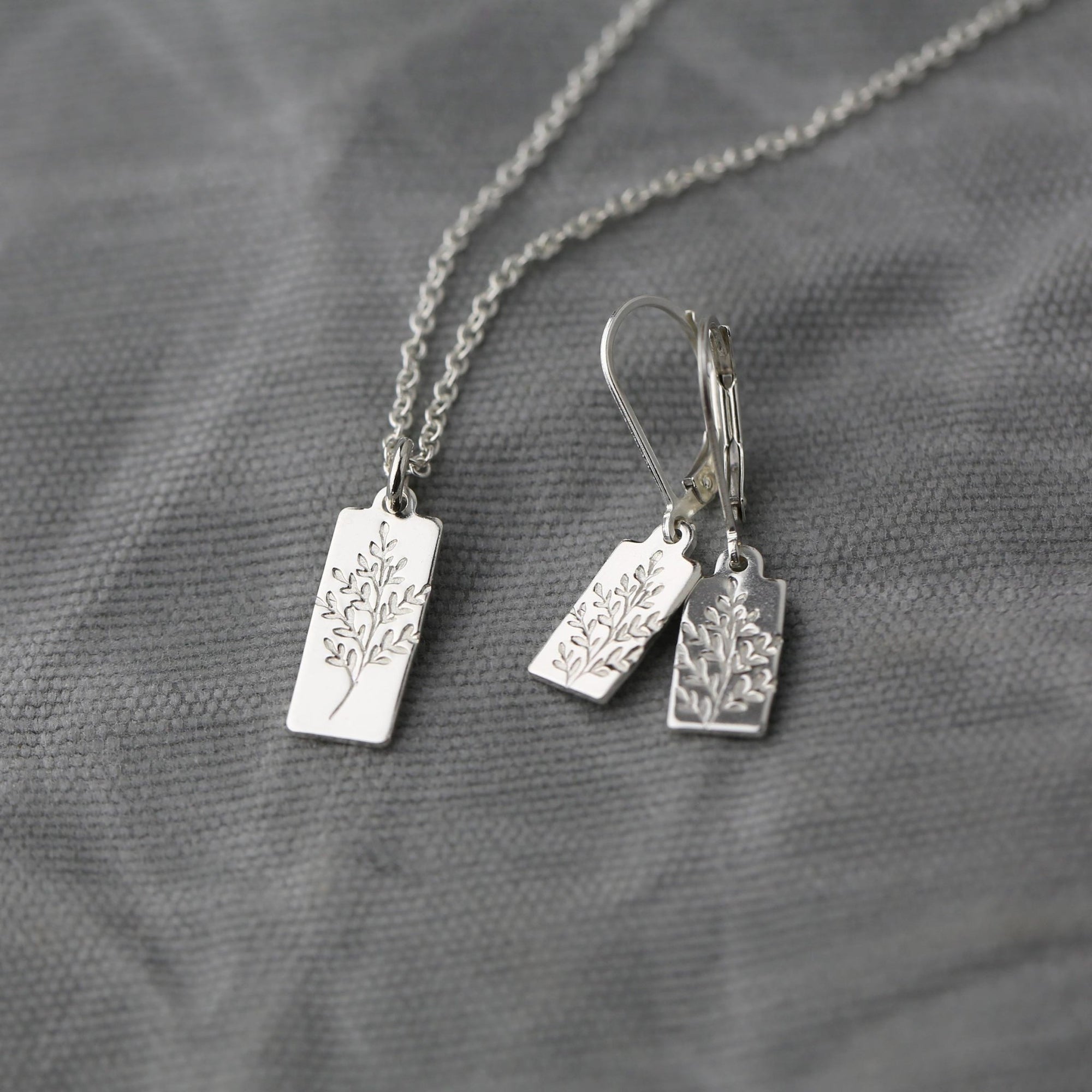 Silver Wildflower Jewelry Set jewelry handmade by Burnish