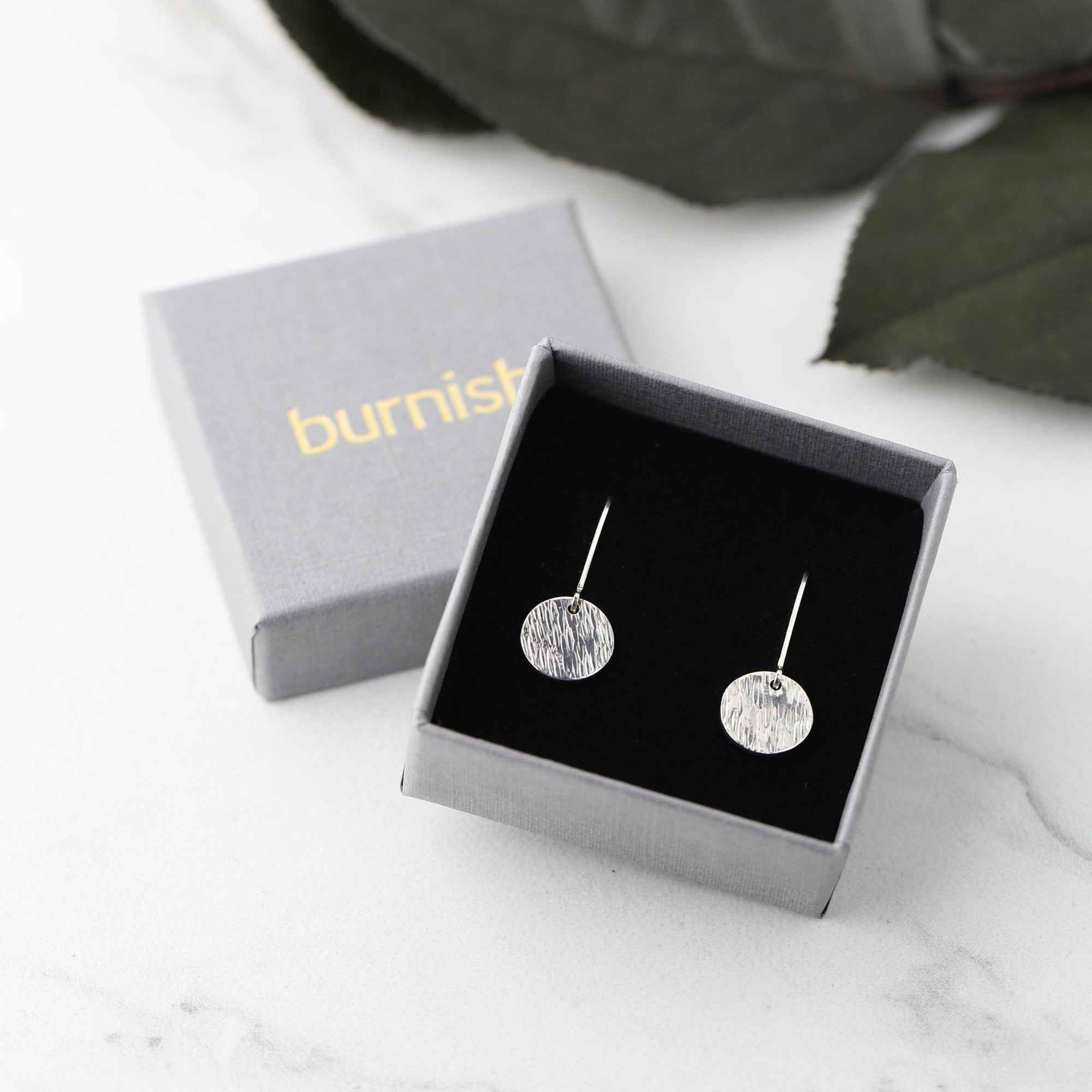 Small Dainty Rain Texture Earrings jewelry handmade by Burnish