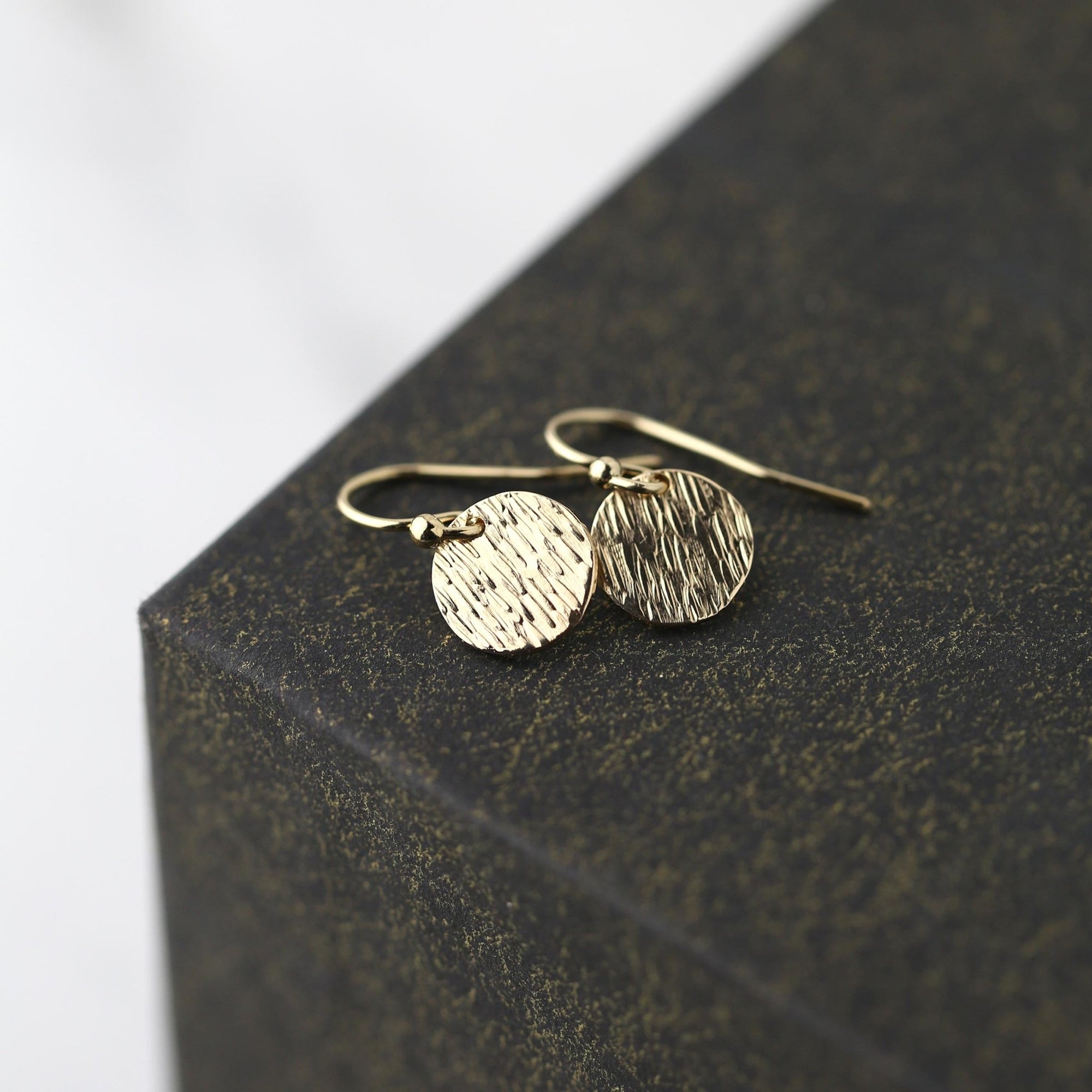 Small Dainty Rain Texture Earrings jewelry handmade by Burnish