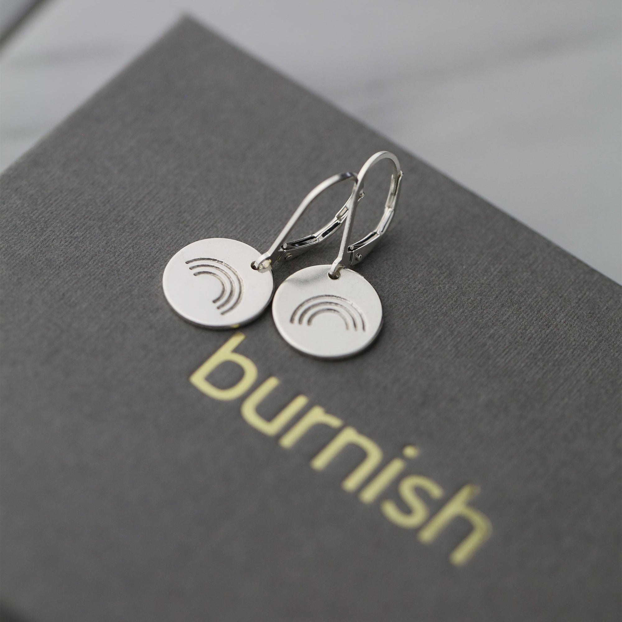 Hand Stamped Rainbow Earrings jewelry handmade by Burnish