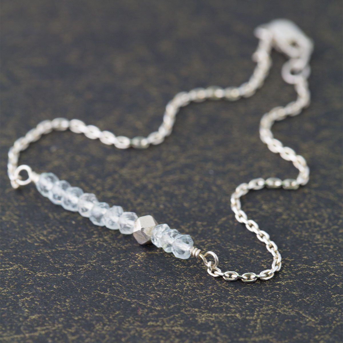Aquamarine Gemstone Bracelet jewelry handmade by Burnish